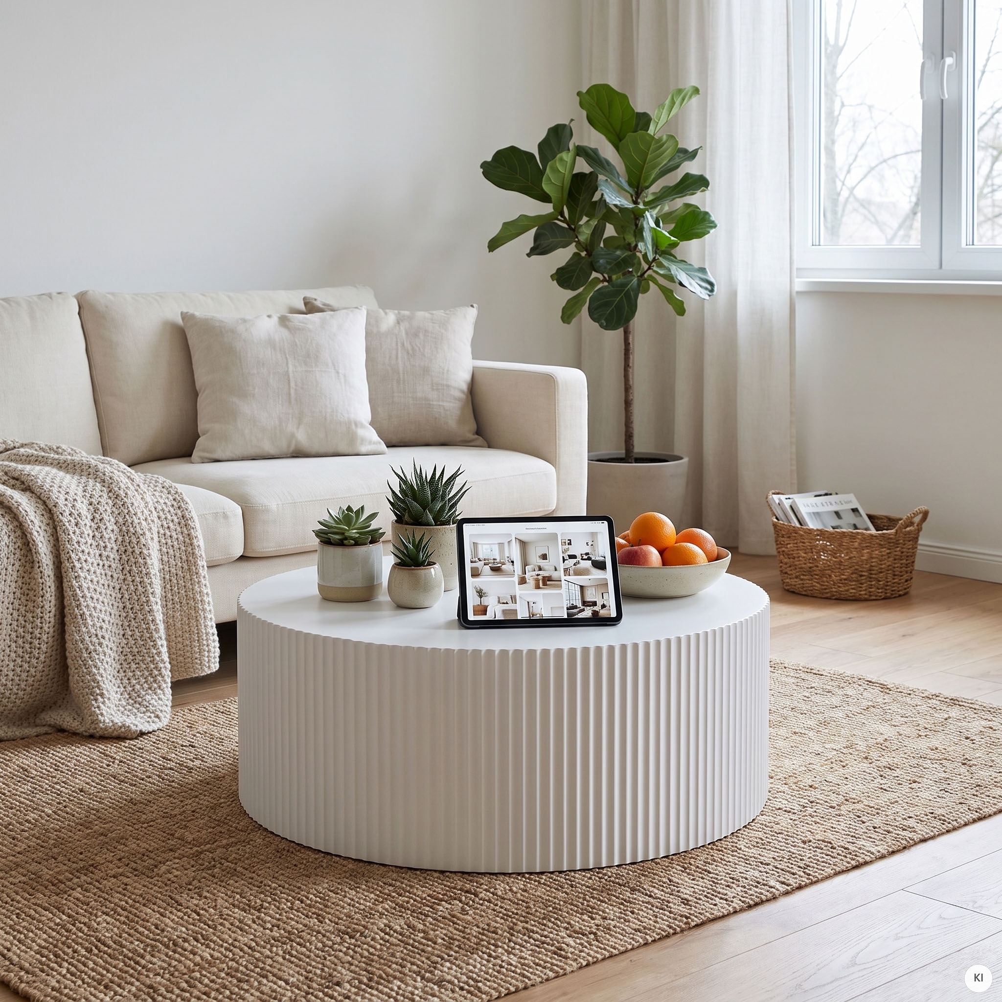 SalesFever Couchtisch »New Orleans Stilvoller Couchtisch« Set, 1 Stk. tlg. mit umlaufender Rillenstruktur