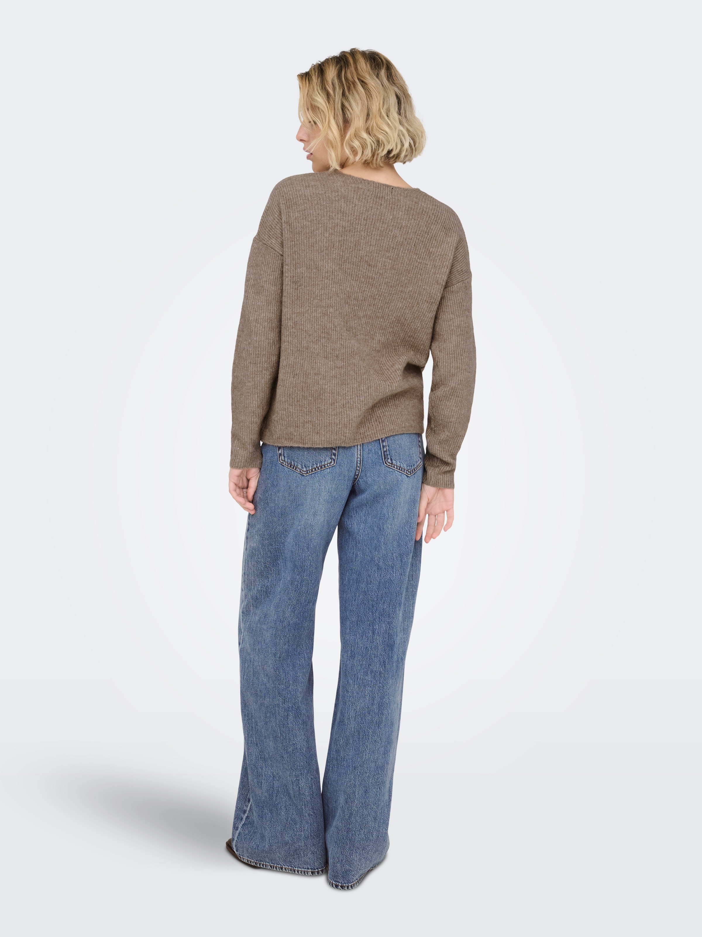 ONLY V-Ausschnitt-Pullover »ONLCAMILLA V-NECK L/S PULLOVER KNT NOOS« Materialmix, regular fit