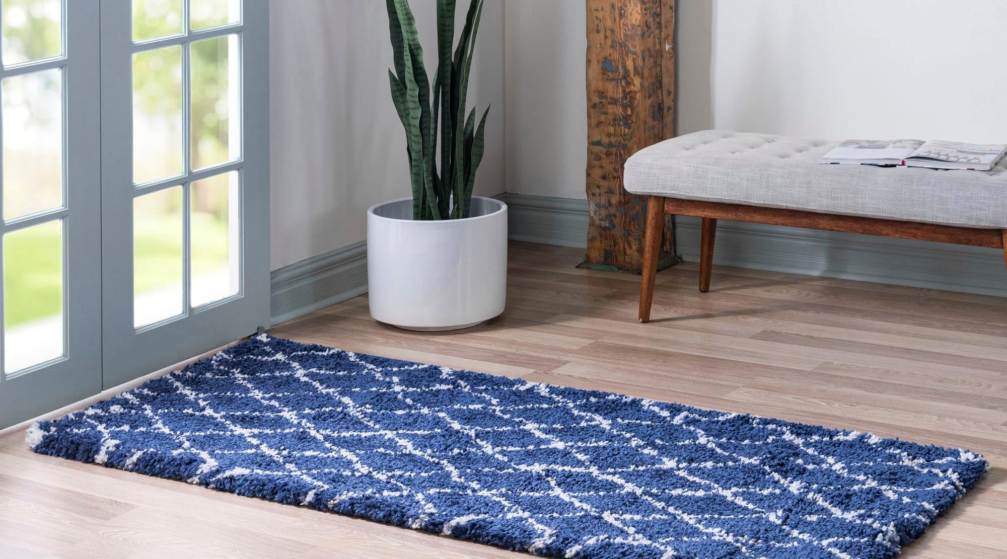 Myflair Möbel & Accessoires Tapis de sol à poils longs »Temara Shag, LAGERRÄUMUNG!« Rectangulaire 51 mm Höhe Teppich-Läufer, gewebt, Rauten Design, weich & kuschelig