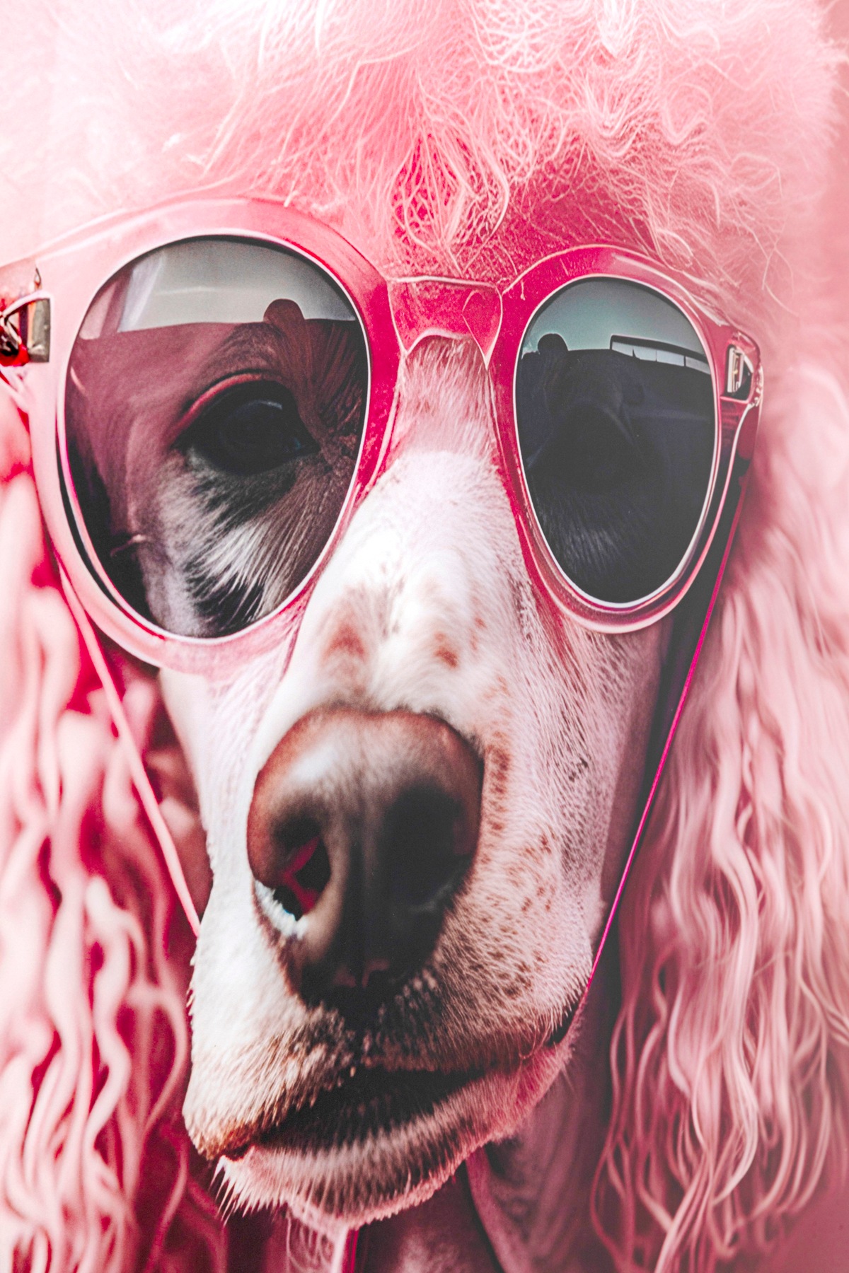 Kare Design Tableau en verre »Pink Poodle 50x40cm« 1, 