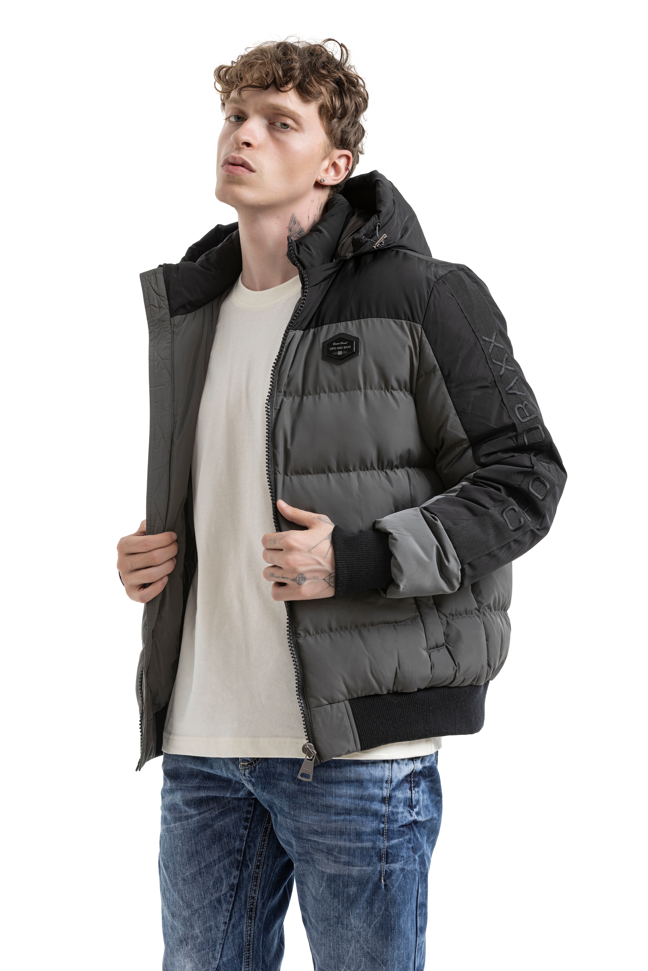 Cipo & Baxx Steppjacke mit Kapuze