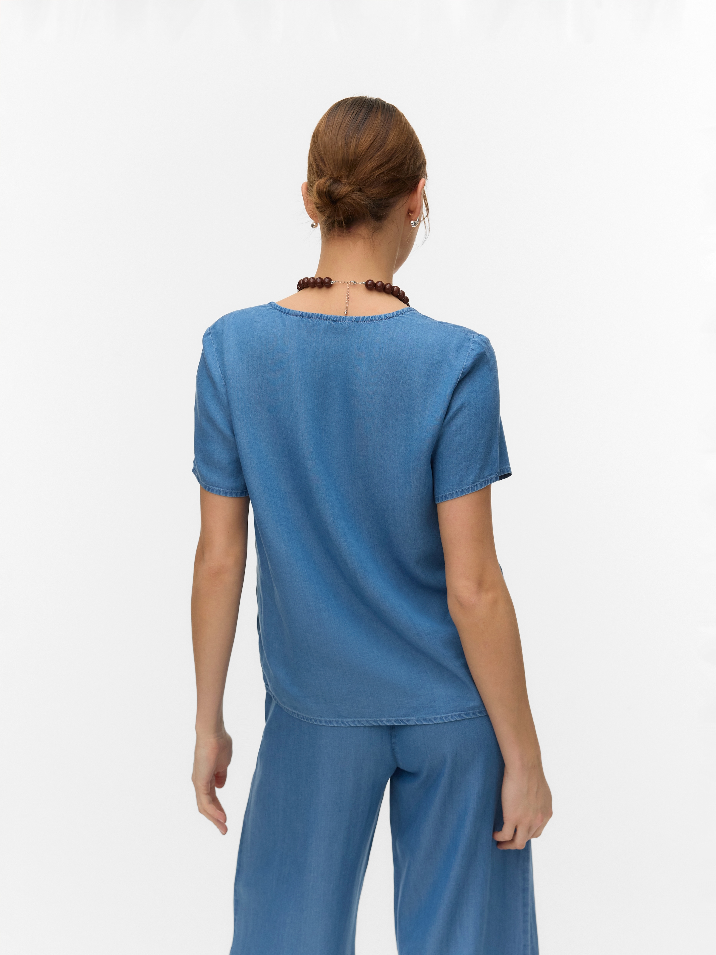 Vero Moda T-shirt en V »VMBREE SS V-NECK TENCEL TOP« viscose, coupe regular