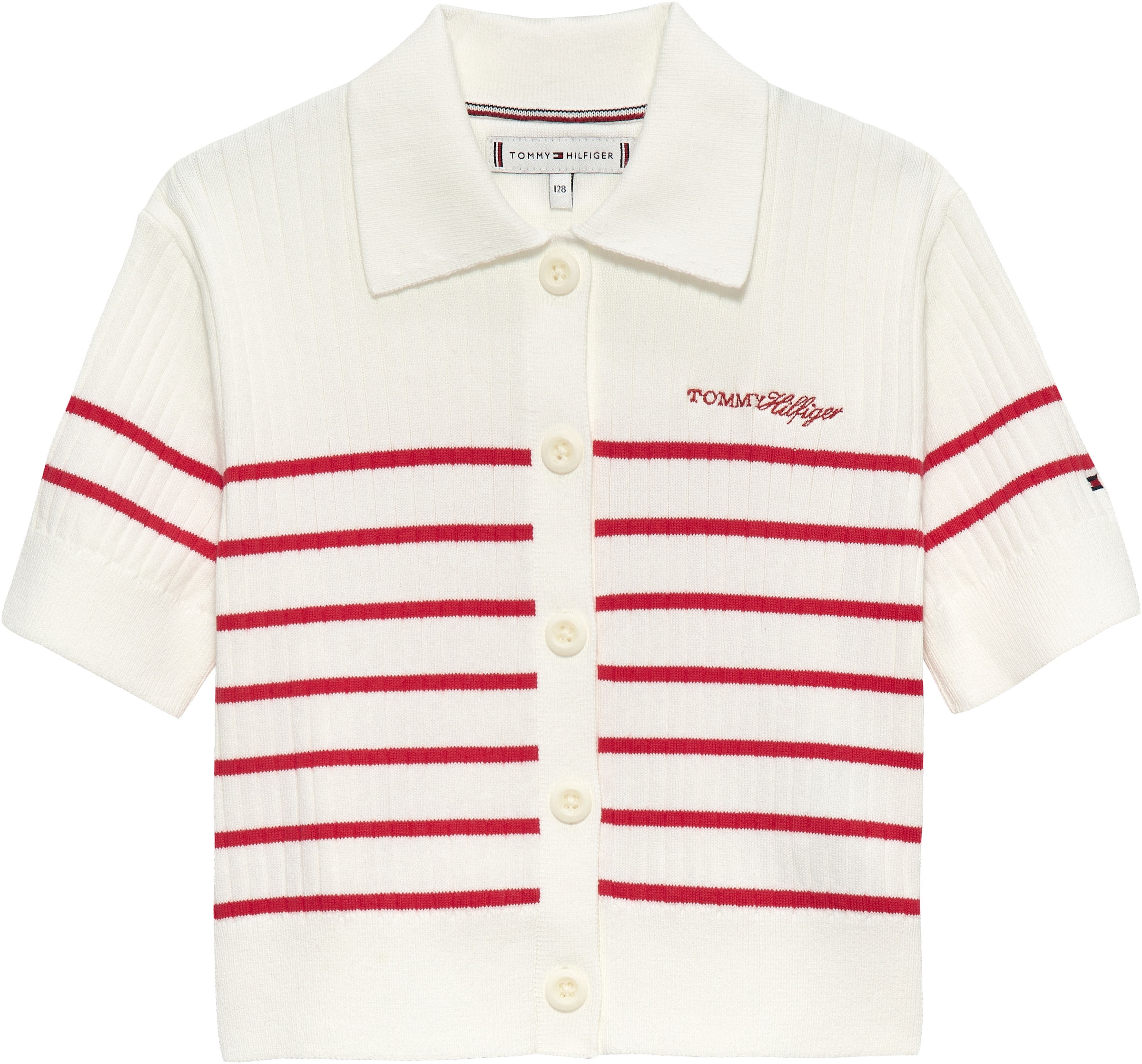 Tommy Hilfiger Veste en tricot »SWEATER RIB POLO SS« Kinder bis 16 Jahre, regular fit