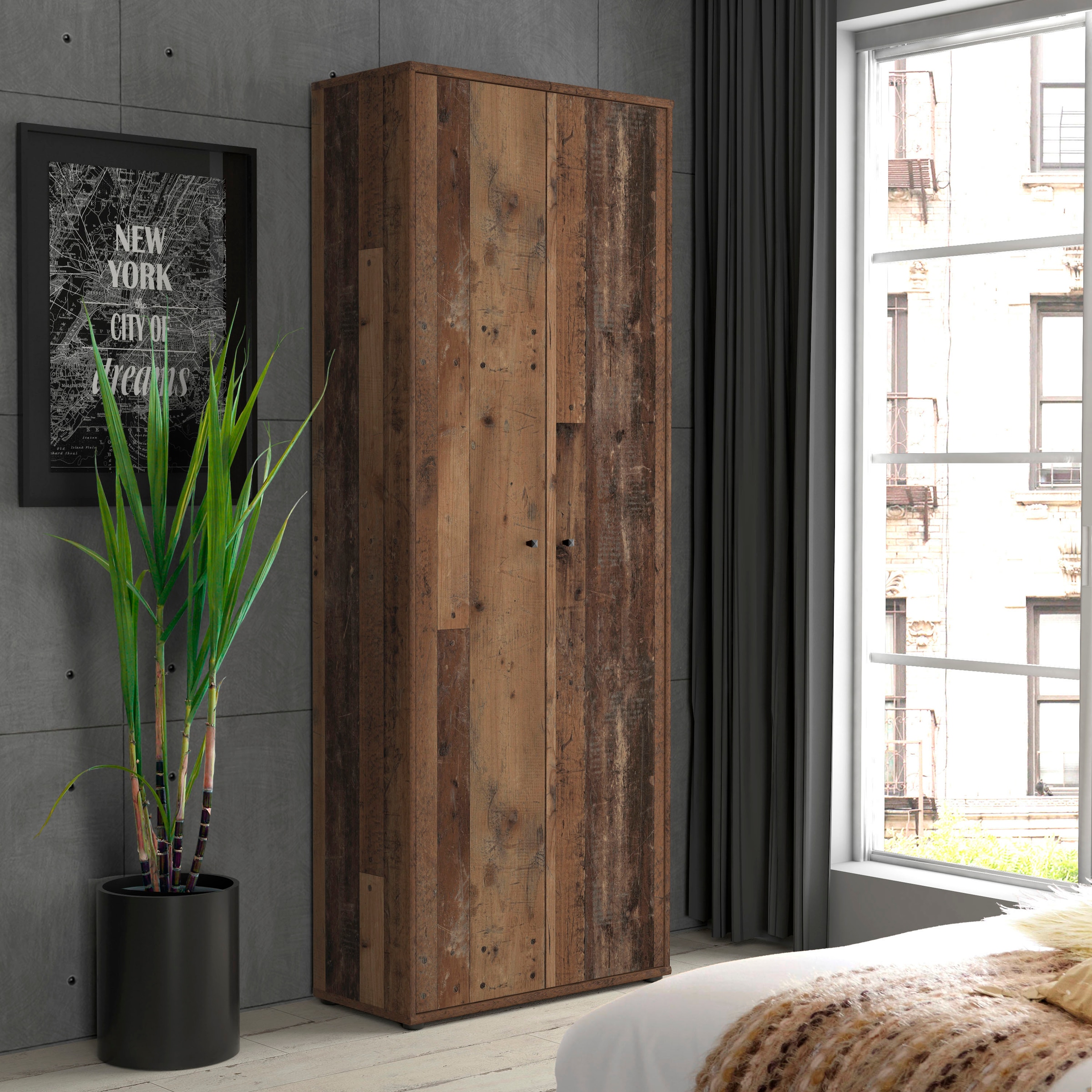 FORTE Armoire à chaussures »Tempra, Mehrzweckschrank, 2 Türen, Einlegeböden, Höhe 197,5 cm« largeur 73,7 cm