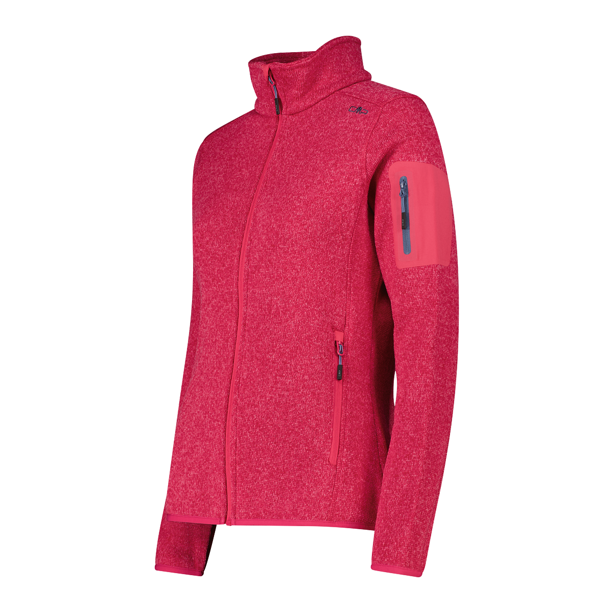 CMP Strickfleecejacke »KNITTED MELANGE FLEECE WOMAN JACKET« mit Reissverschlusstaschen, schnell trocknend, atmungsaktiv