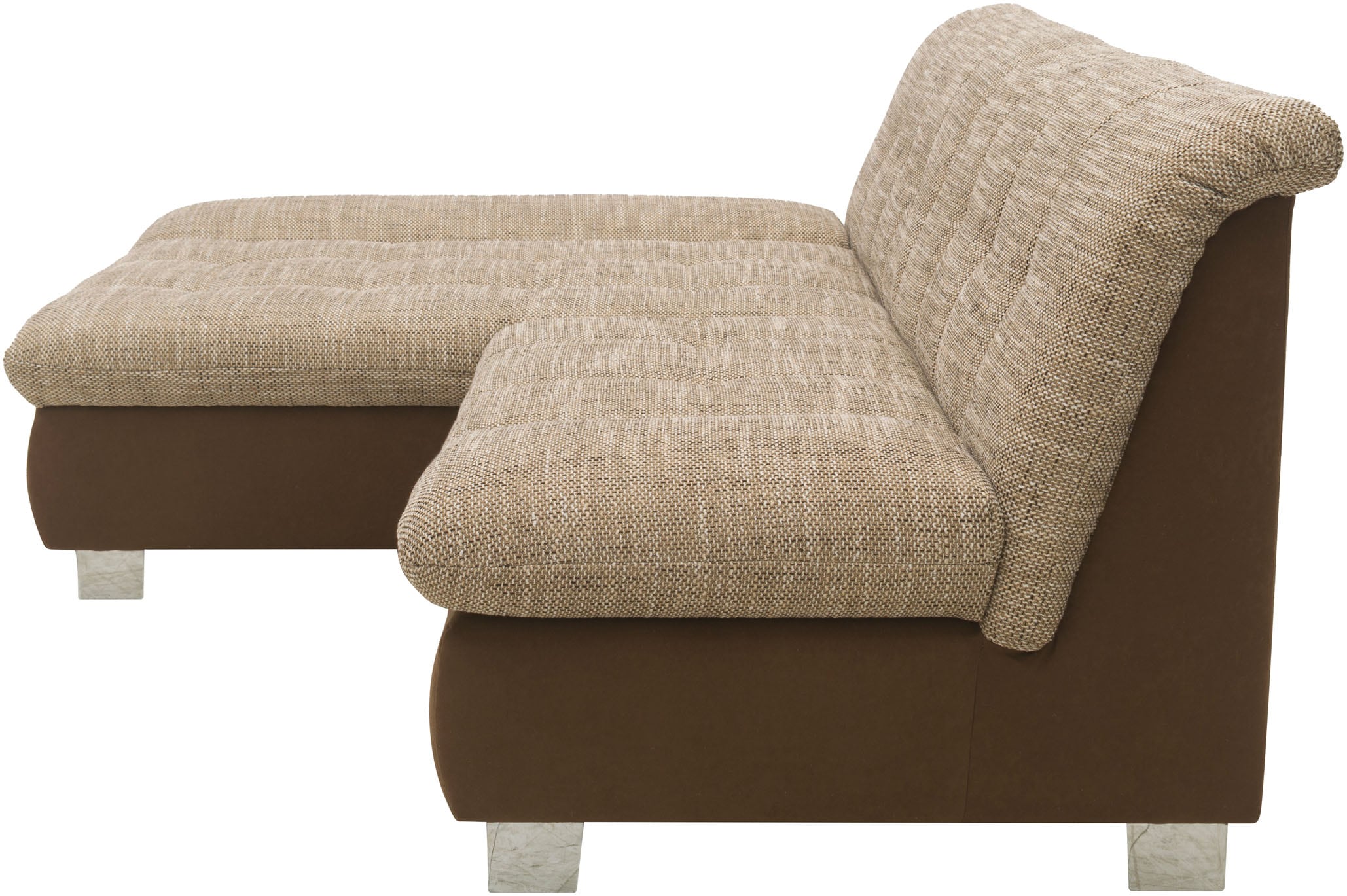 DOMO collection Ecksofa »100031 kompakte Stellmasse, komfortabel und bequem, L-Form« wahlweise mit Bettfunktion und Armteilverstellung. Breite 234 cm