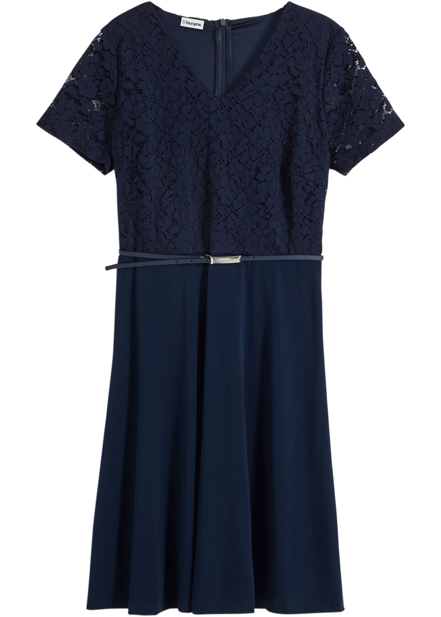 bonprix Mini-robe festlicher Stil, mit kurzem Arm, ausgestellte Passform