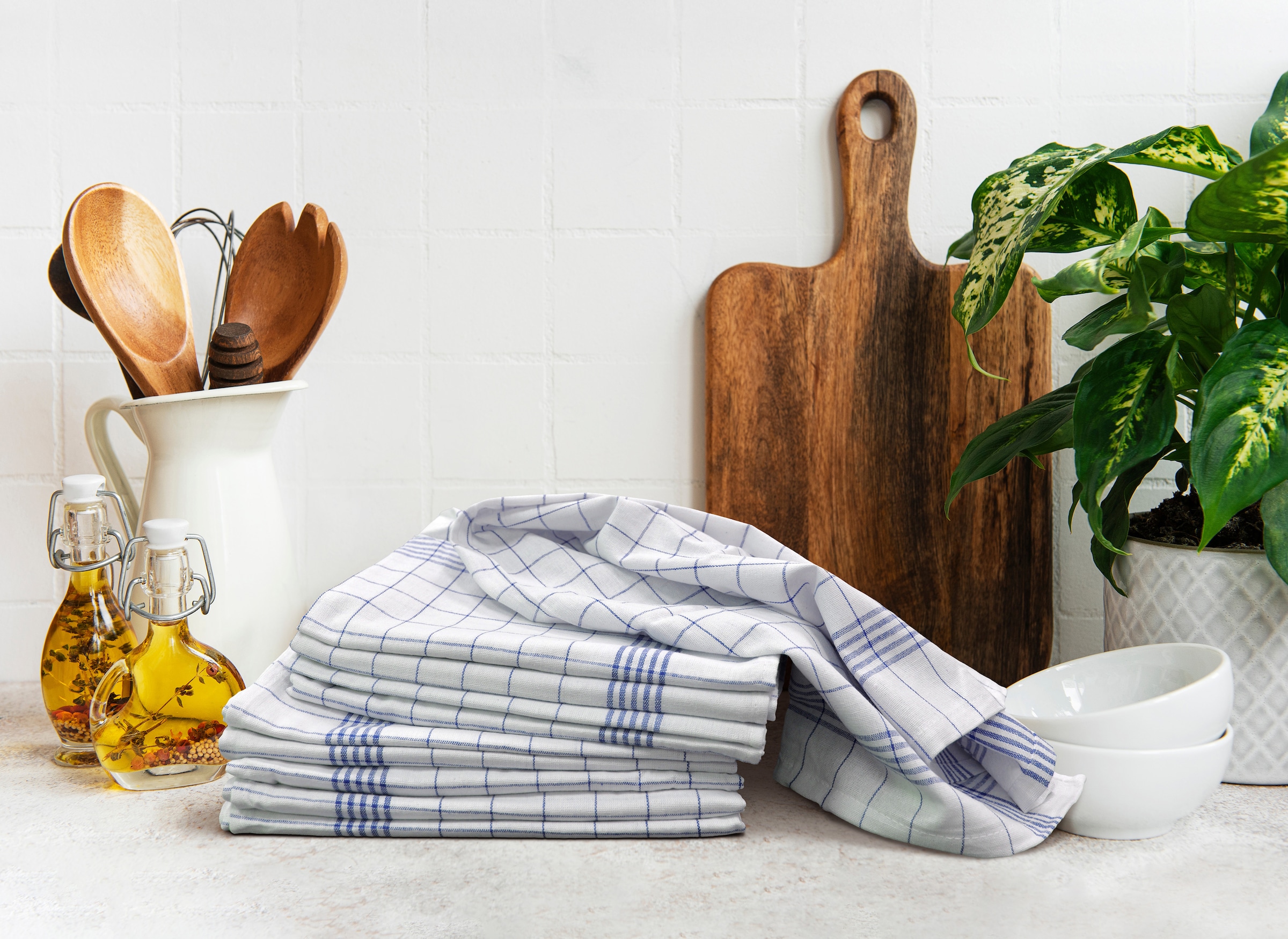 Dyckhoff Chiffon à vaisselle »KARO / Halbleinen - 50x70 cm«