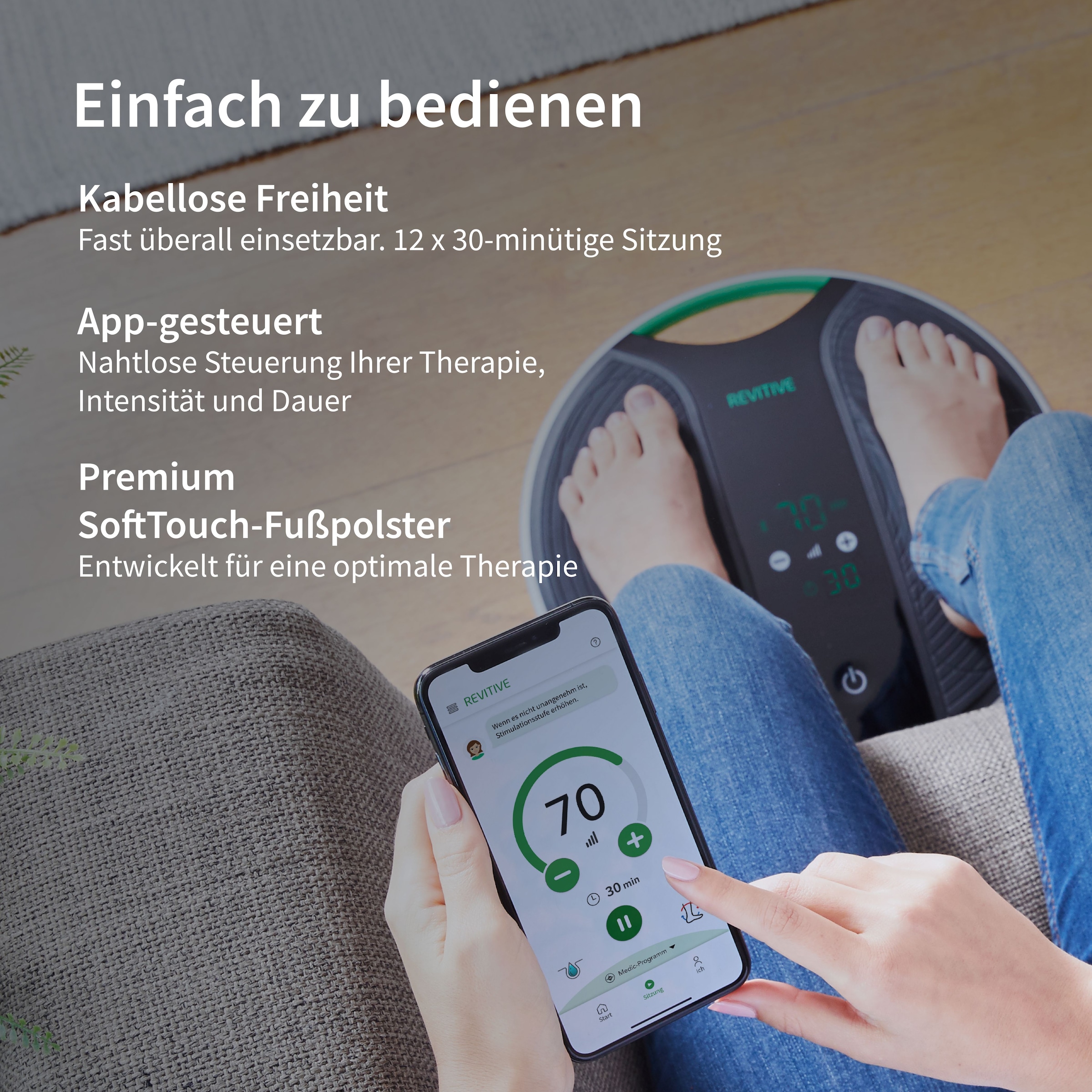 REVITIVE EMS-Fussmassage-Gerät »Medic Coach Durchblutungs-Stimulator« Effektive Knieschmerztherapie und bessere Durchblutung