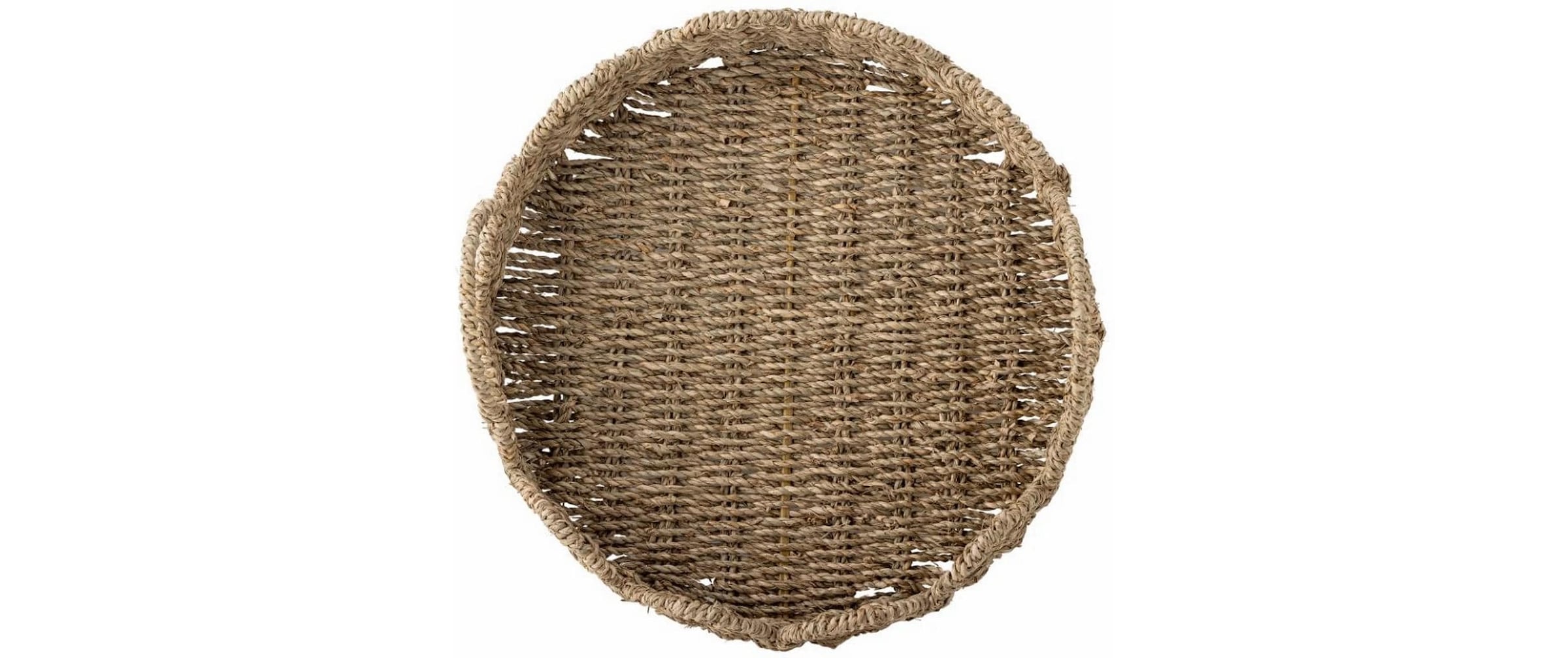 Bloomingville Plateau »Brea, Seegras, Ø 35 cm« Geflochtenes Serviertablett aus Seegras mit Griffen