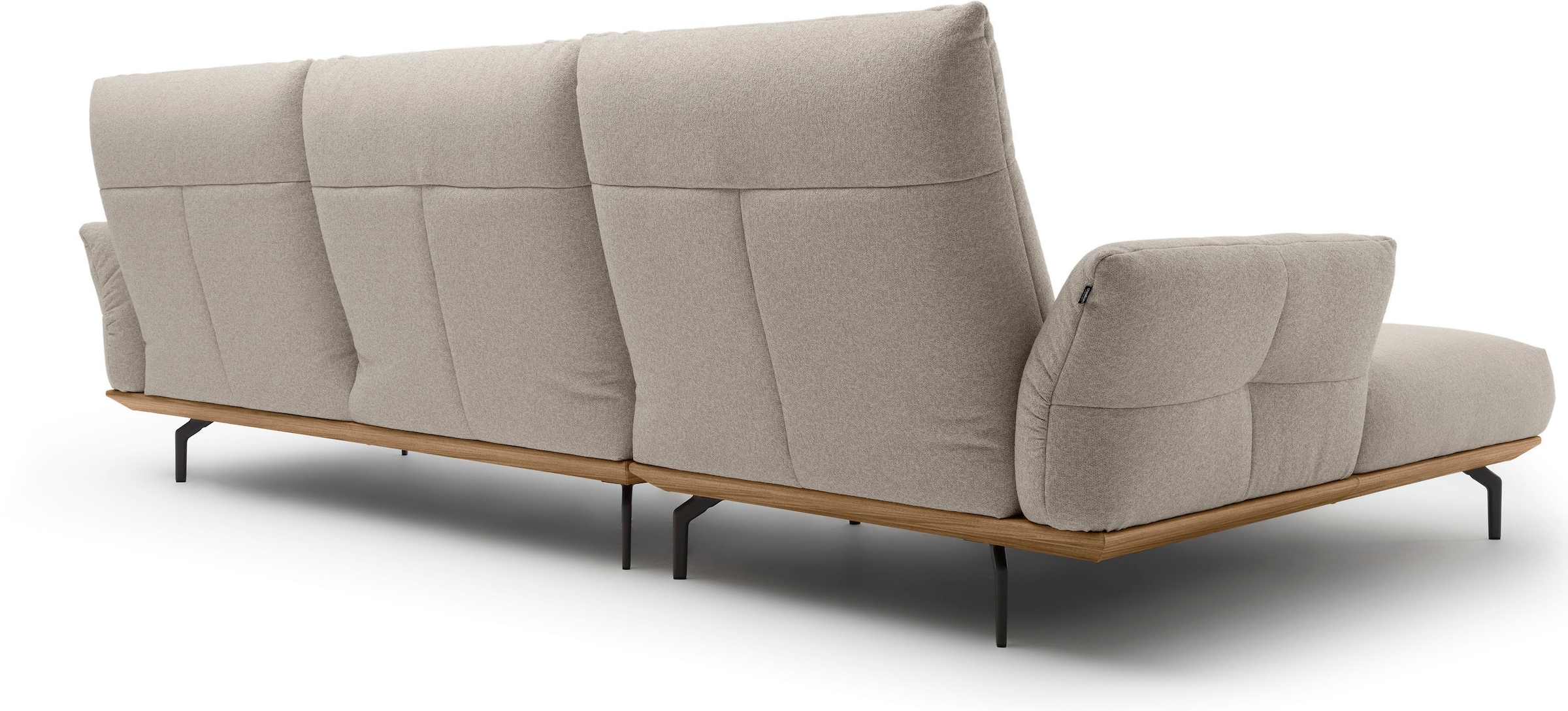 Creation BY ROLF BENZ Canapé d'angle »CR.460 Design-Sofa der Extraklasse, verstellbare Rückenlehne, L-Form« socle en noyer, pieds d'angle en gris ombre, largeur 318 cm