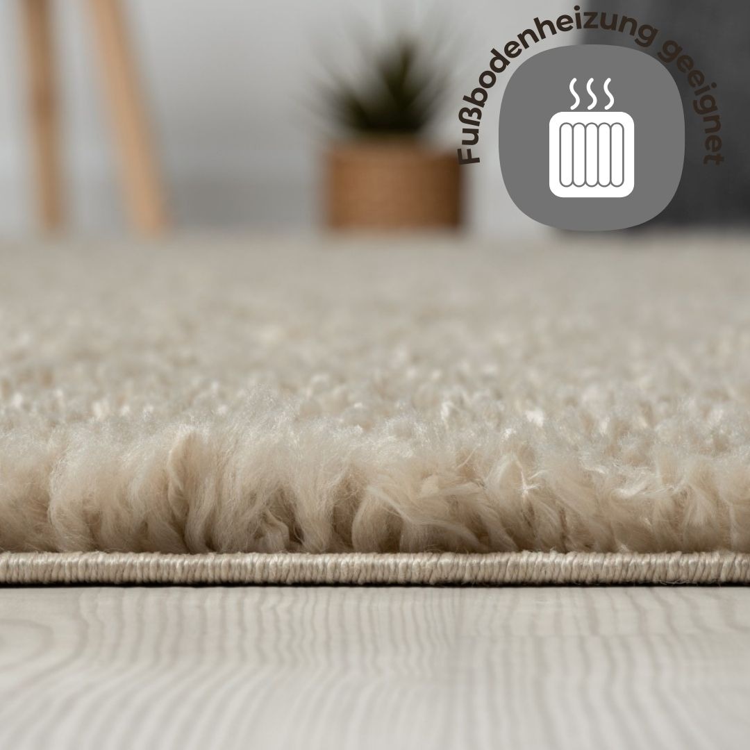 GOODproduct Hochflor-Teppich »Banji« rechteckig 37 mm Höhe Uni Farben, weich und flauschig, auch als Läufer & in rund erhältlich