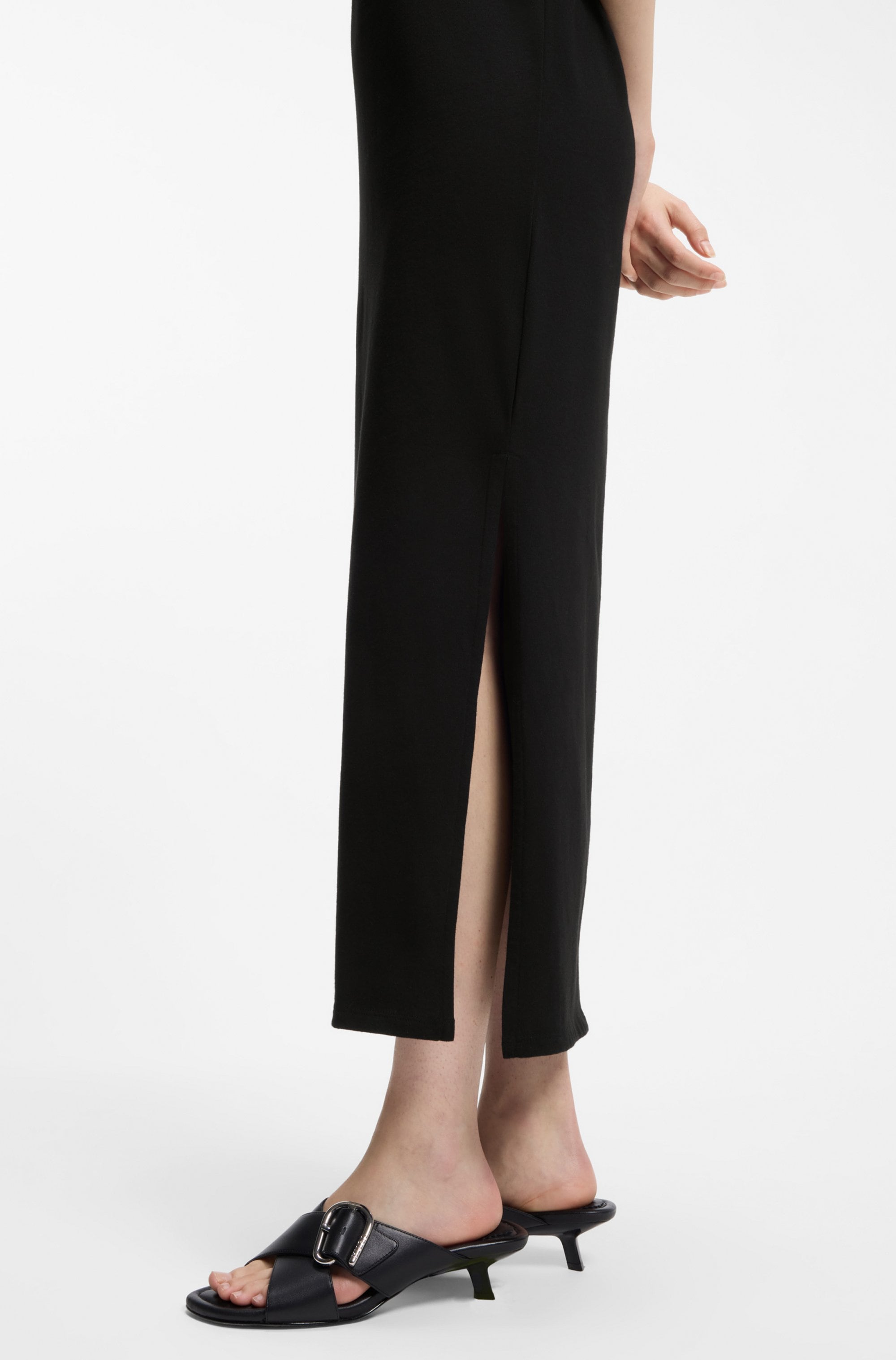 HUGO Blue Jerseykleid »Nalle« Oversized mit Schlitz, mit Logostickerei, Jersey