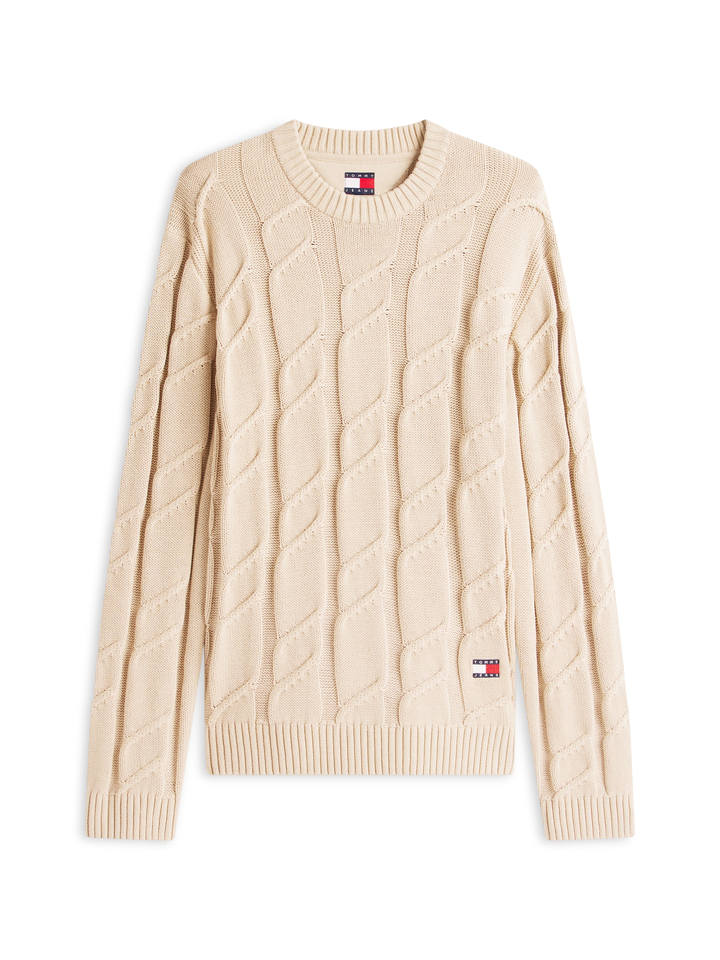 Tommy Jeans Pull à col rond »TJM REG CHUNKY CABLE« Grobstrick mit Zopfmuster, regular fit, Rundhals