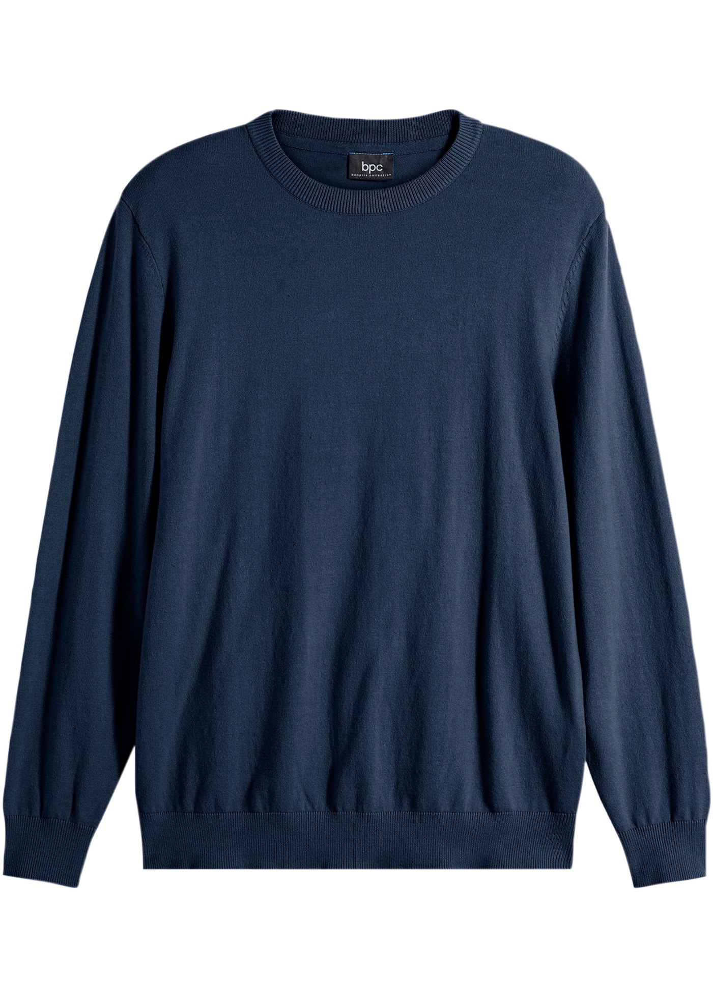 bonprix Pull en tricot aus Baumwolle und Polyamid, mit Rundhalsausschnitt, Regular Fit
