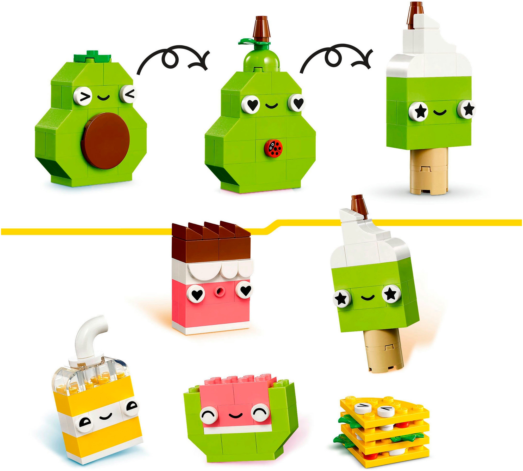 LEGO® Konstruktionsspielsteine »Kreativer Snack Bauspass (11039), LEGO Classic« Made in Europe