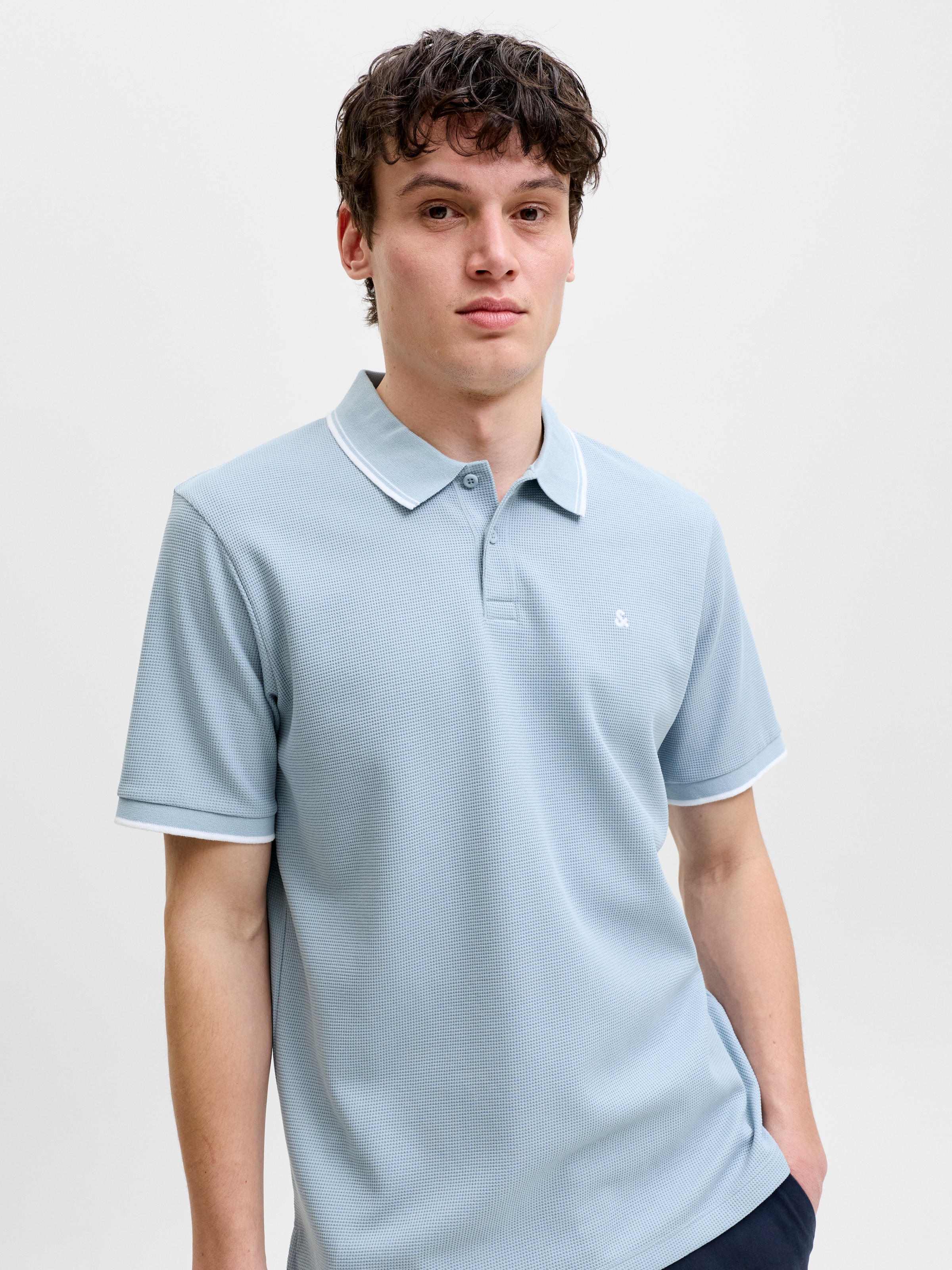 Jack & Jones Polo »JJEAUSTIN POLO SS NOOS« mélange de matériaux, coupe régulière