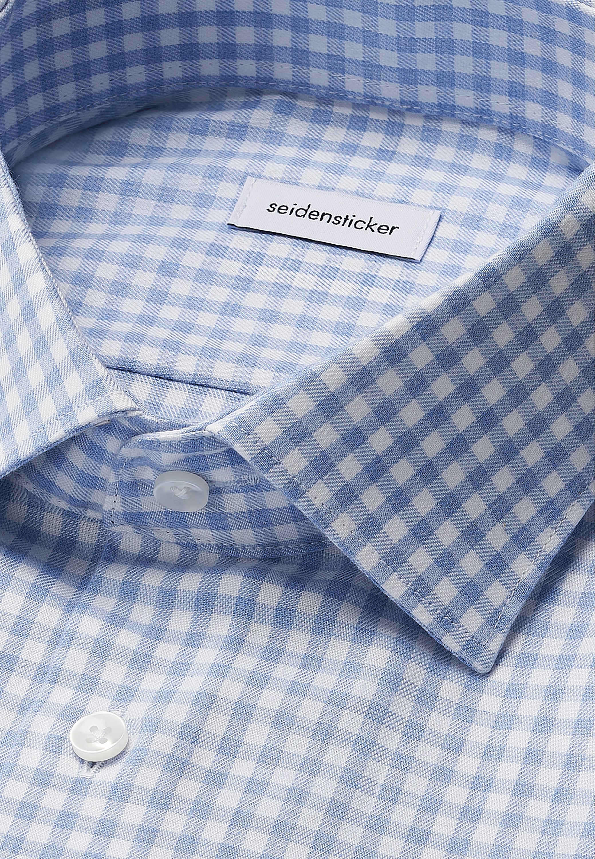 seidensticker Flanellhemd »Schwarze Rose« Shaped 1/1 Kentkragen Karo