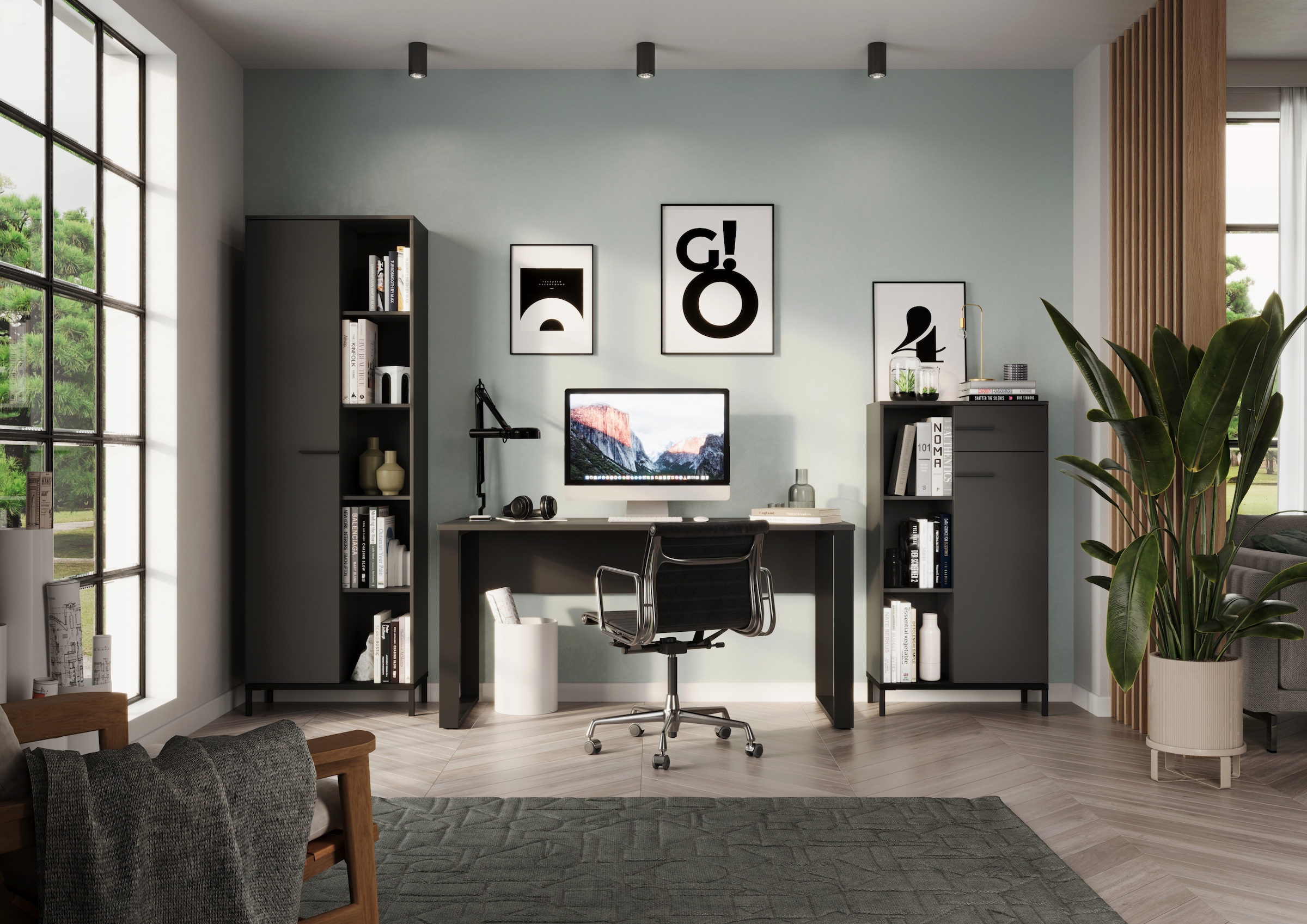 GERMANIA Aktenschrank »GW-Rovigo mit offenem Regal & Schublade,« 1 Stk. tlg. spiegelverkehrt montierbar, Höhe 120 cm, Made in Germany