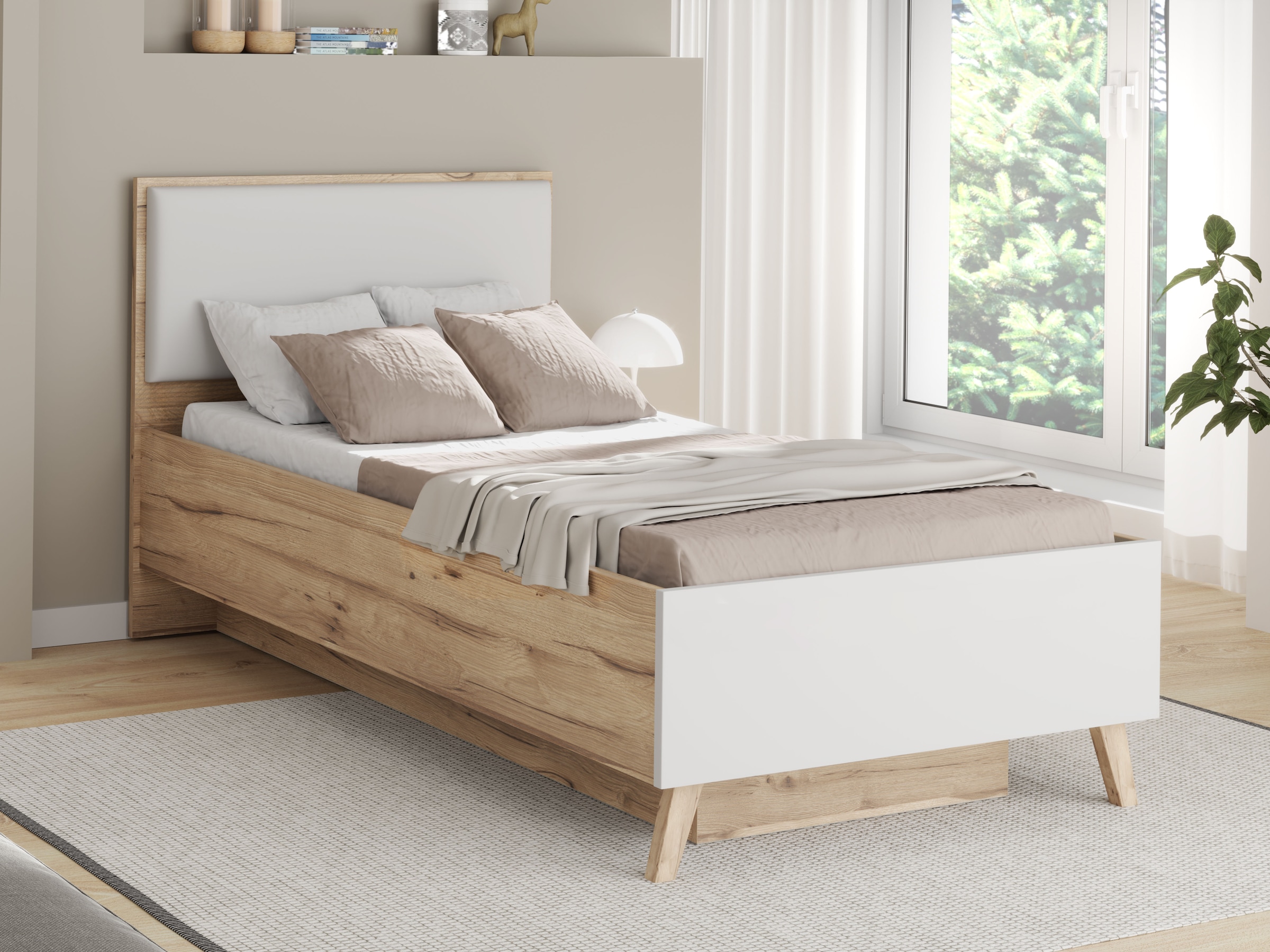 FORTE Lit de rangement »Vankka viel Stauraum, skandinavisches Design, Made in Europe« sommier à lattes rabattable, autres produits de la série disponibles