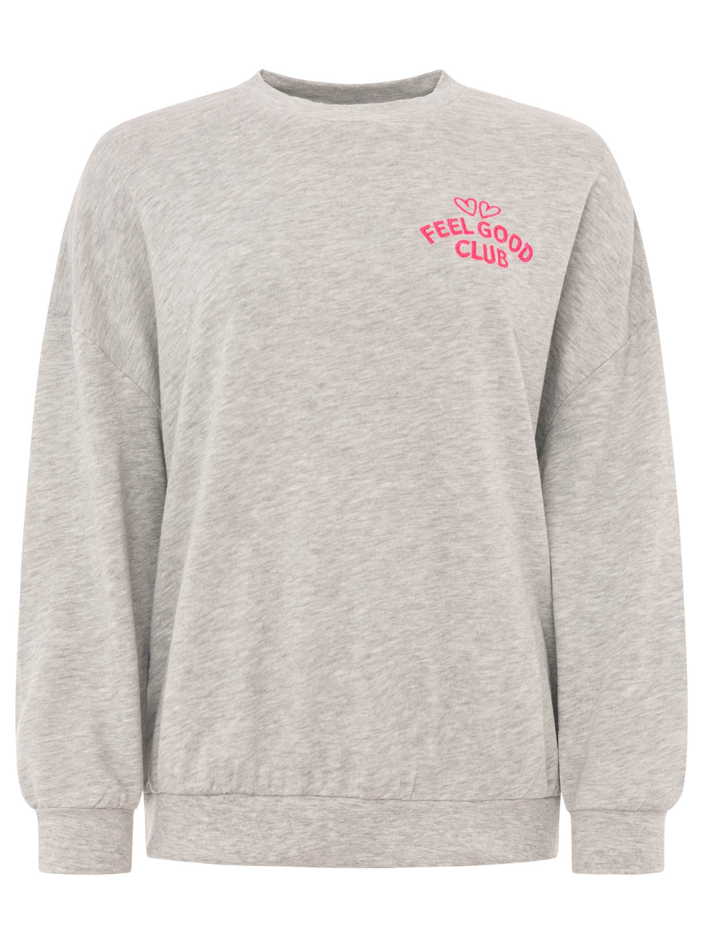 Zwillingsherz Sweat-shirt »"Feel Good Club"«, Rundhals, kleine Stickerei vorne
