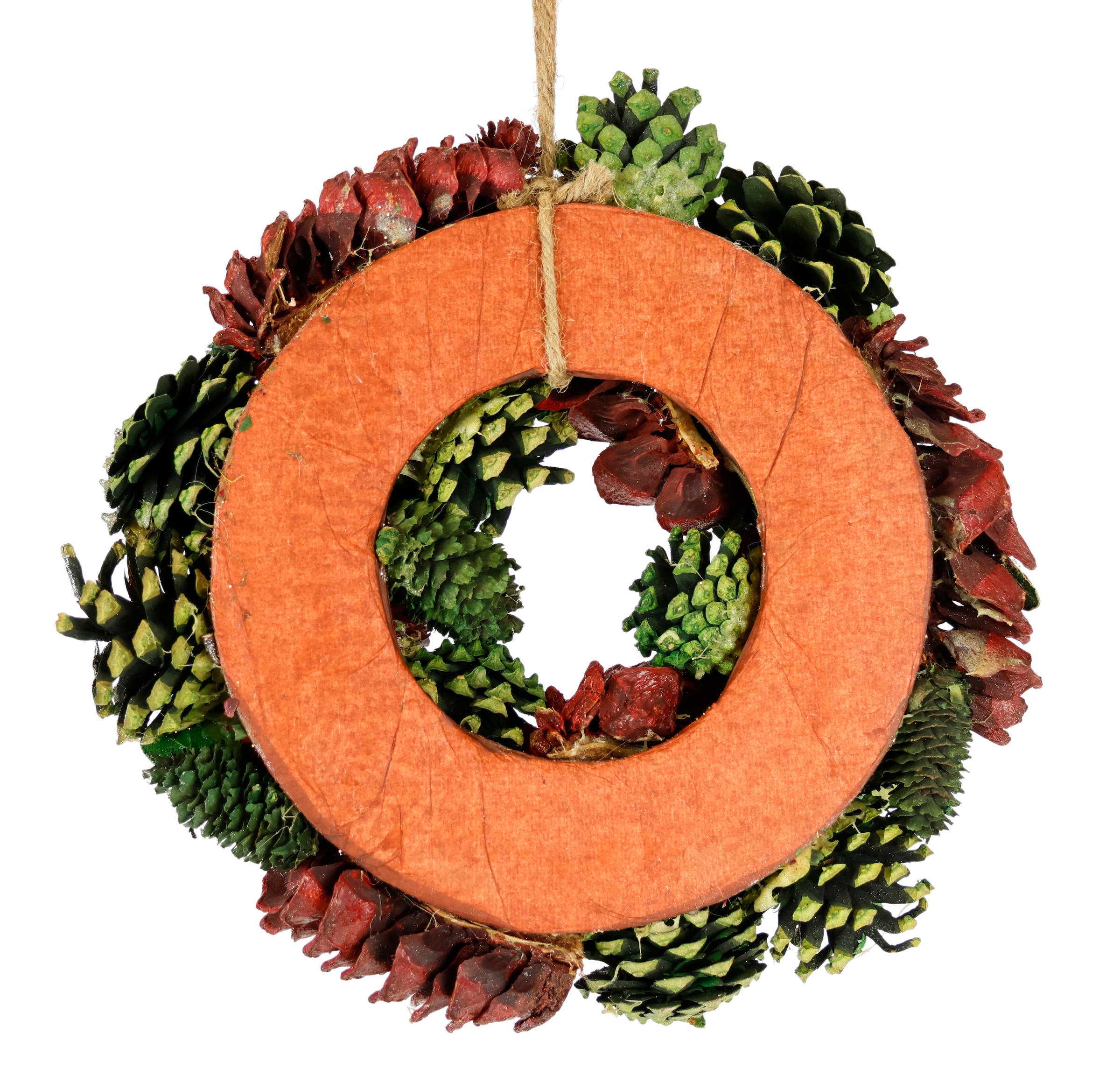 I.GE.A. Kunstkranz »Natur-Kranz mit echten Zapfen Lotus Perlen Beeren« Türkranz Tischkranz Adventsdeko Adventskranz Weihnachtsdeko