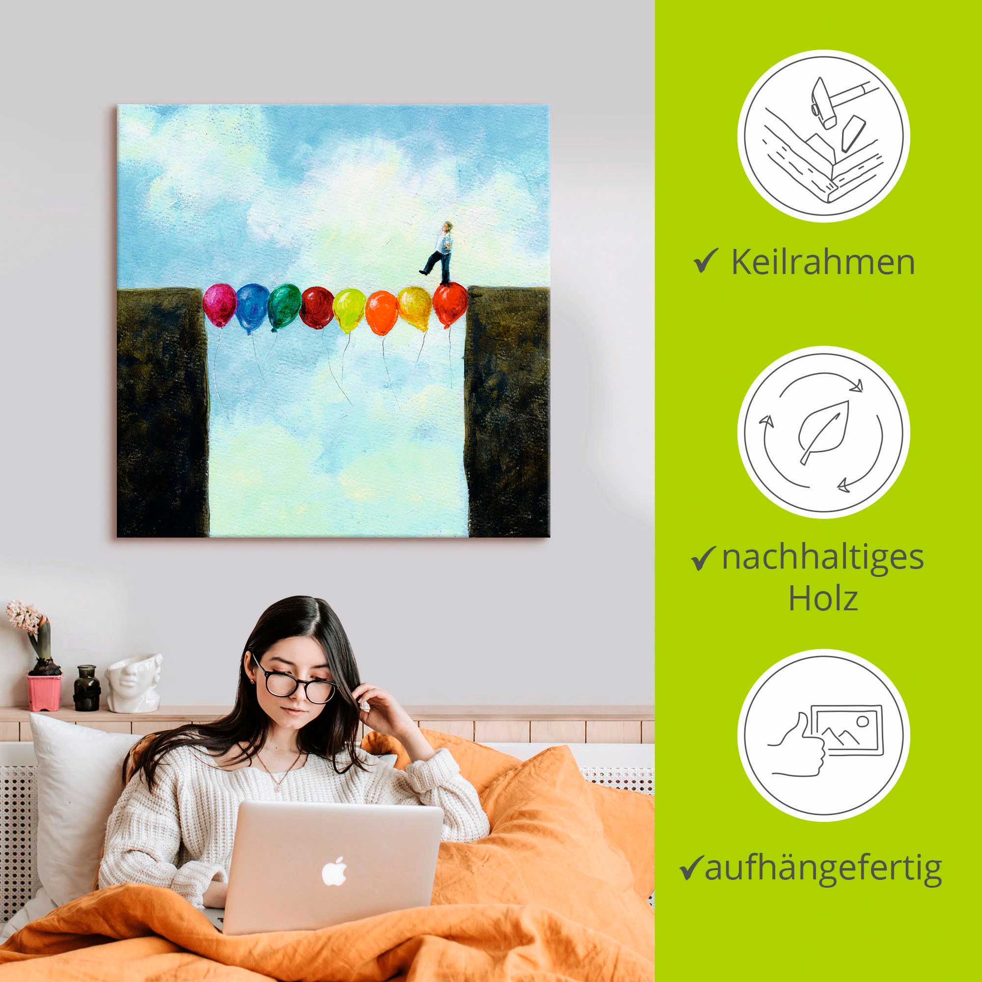 Artland Wandbild »Eine Brücke schlagen« Mann 1 Stk. tlg. als Leinwandbild, Poster in verschied. Grössen