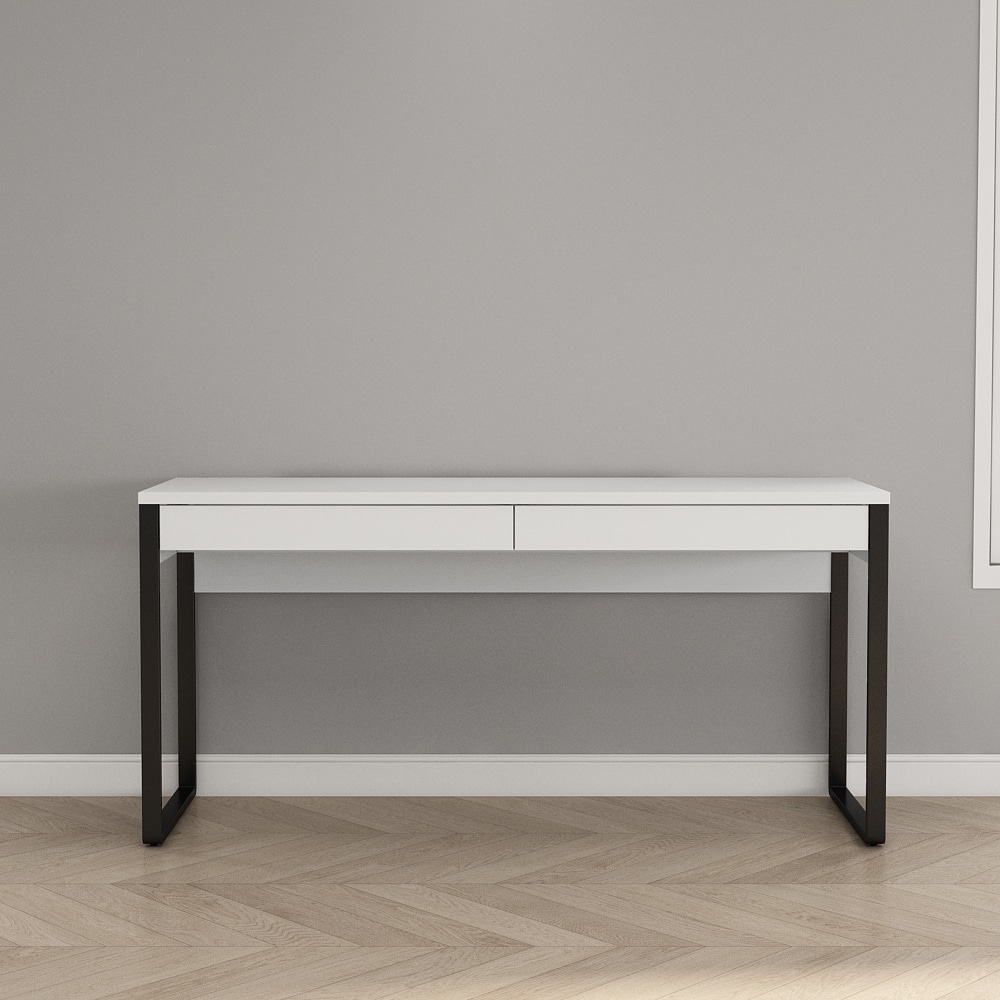 GOODproduct Schreibtisch »Moid, Computertisch im modernen Design,« Breite 120/140/160 cm, mit Metallbeinen & Schublade