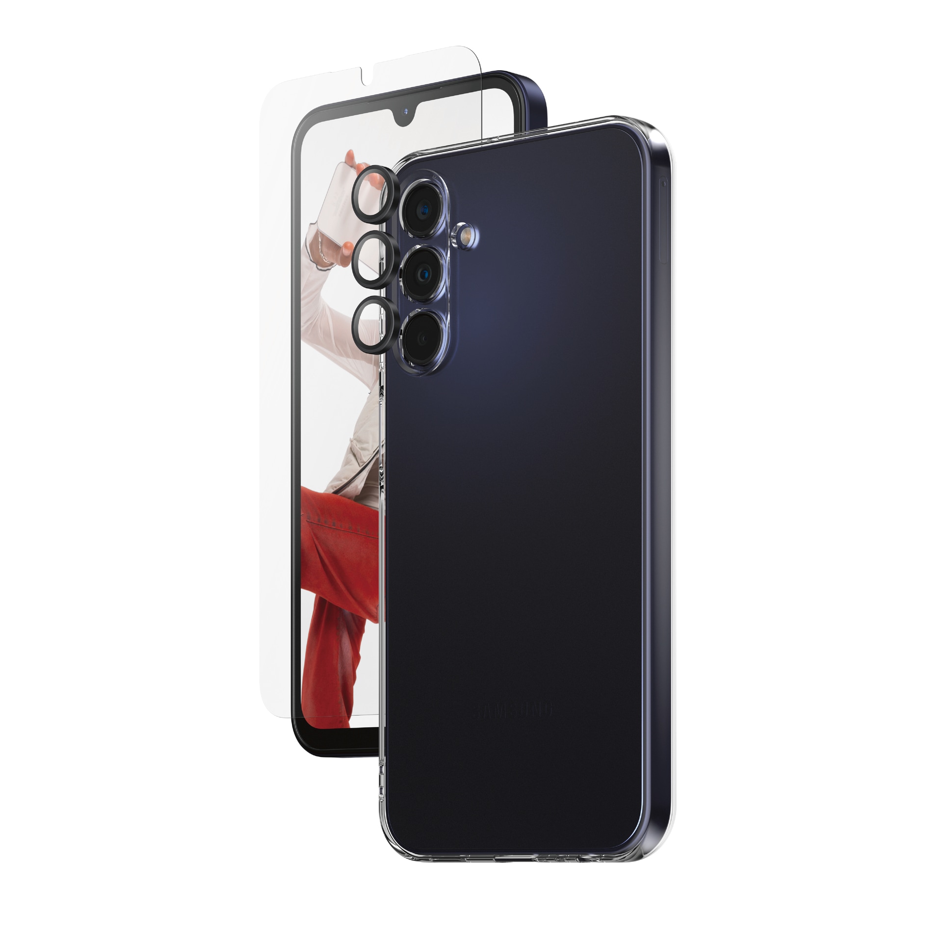 SAFE by PanzerGlass Verre de protection d'écran »3-in-1 Bundle Set Screen Protector, Case und Camera Lens Protector« für Samsung Galaxy A15;Samsung Galaxy A15 5G Bildschirmschutz, Kameraschutz, Backcover, Rundumschutz, 360 Grad