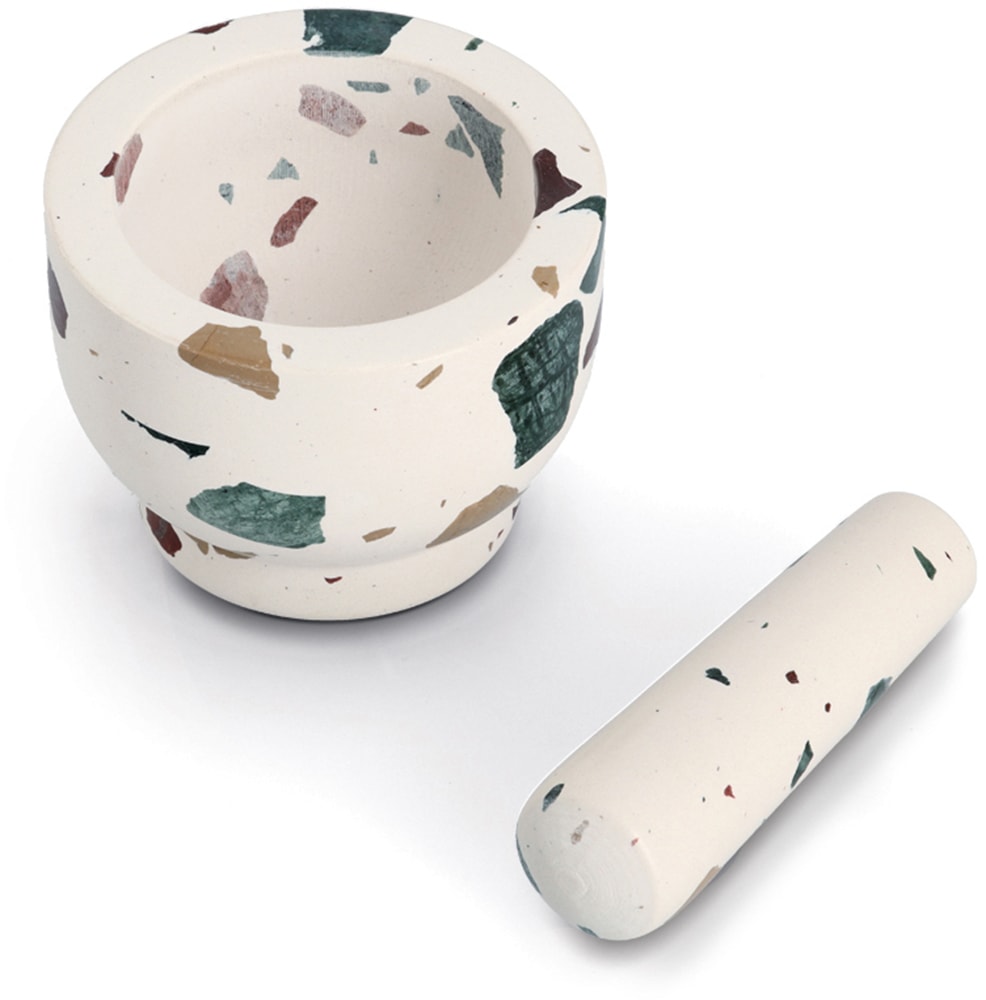 Zeller Present Mortier »& Stössel-Set, "Terrazzo"« Natur-Granit, 1,7 kg, 240 ml