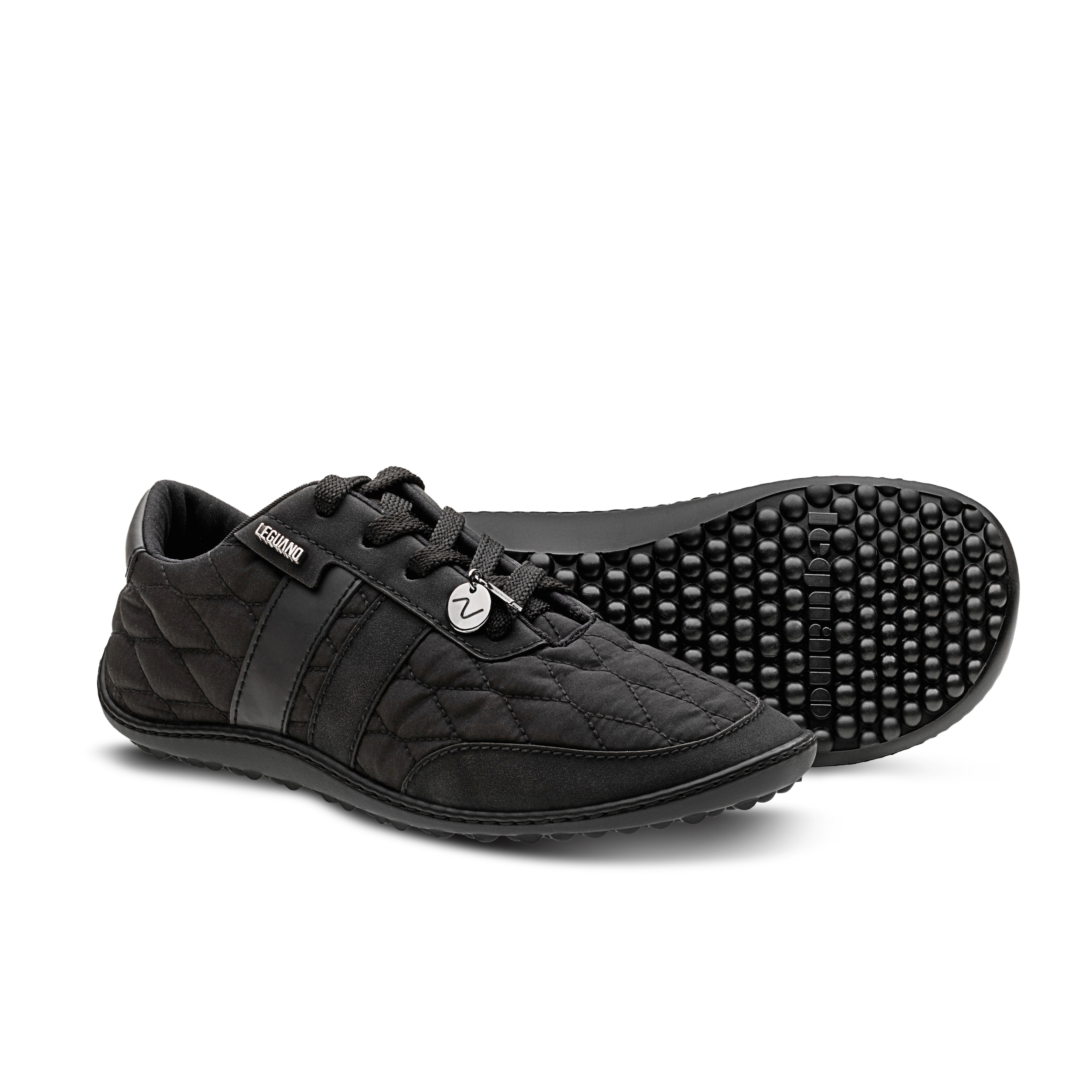 Leguano Chaussures pieds nus »NIGHTSTEP«  chaussure à lacets avec surpiqûres décoratives et pendentif logo