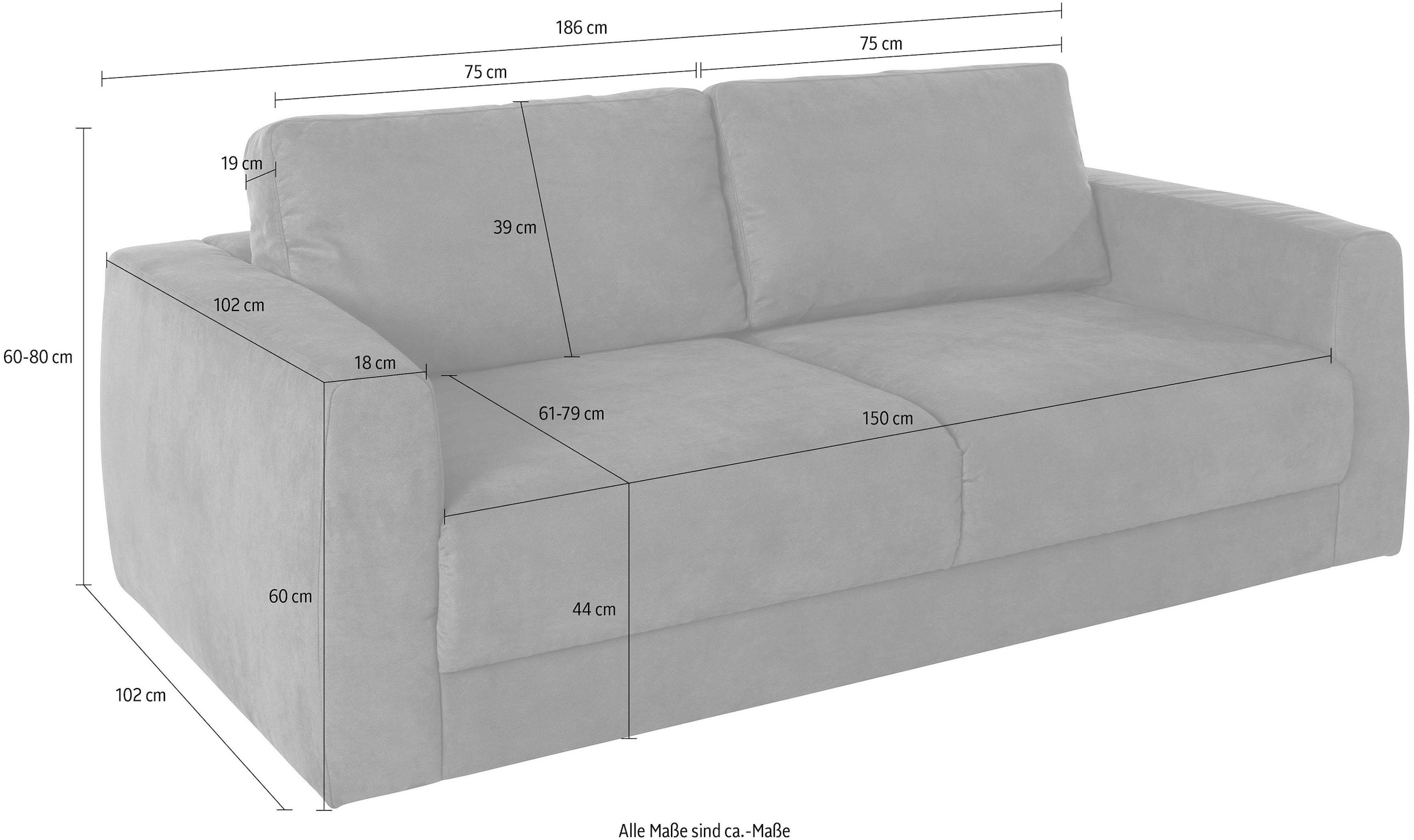 andas 2-Sitzer »Hobro« in 3 Bezugsqualitäten in vielen Farben, Design by Morten Georgsen