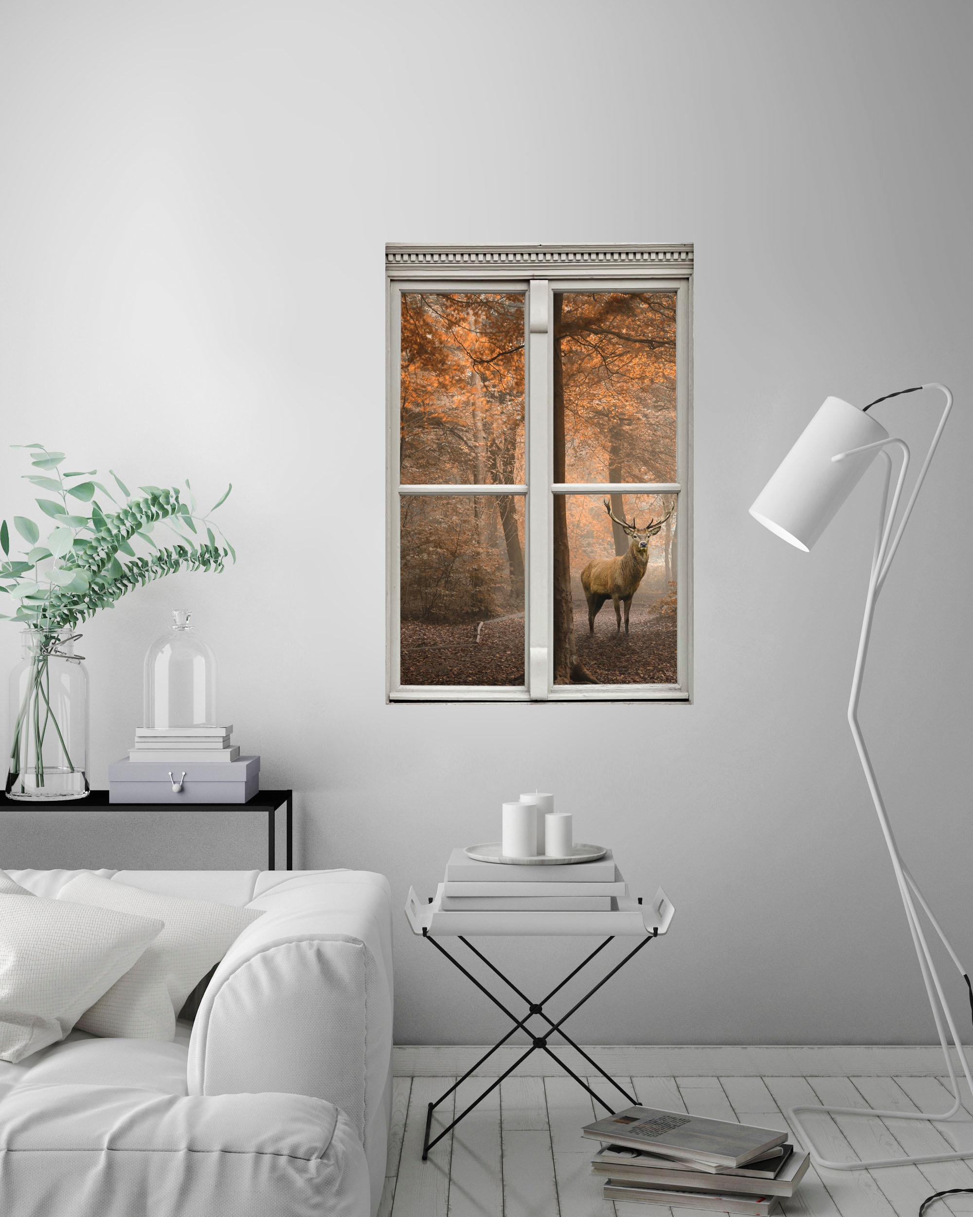 queence Wandsticker »Hirsch« Wandsticker, Wandbild, selbstklebend, 3D, Fenster