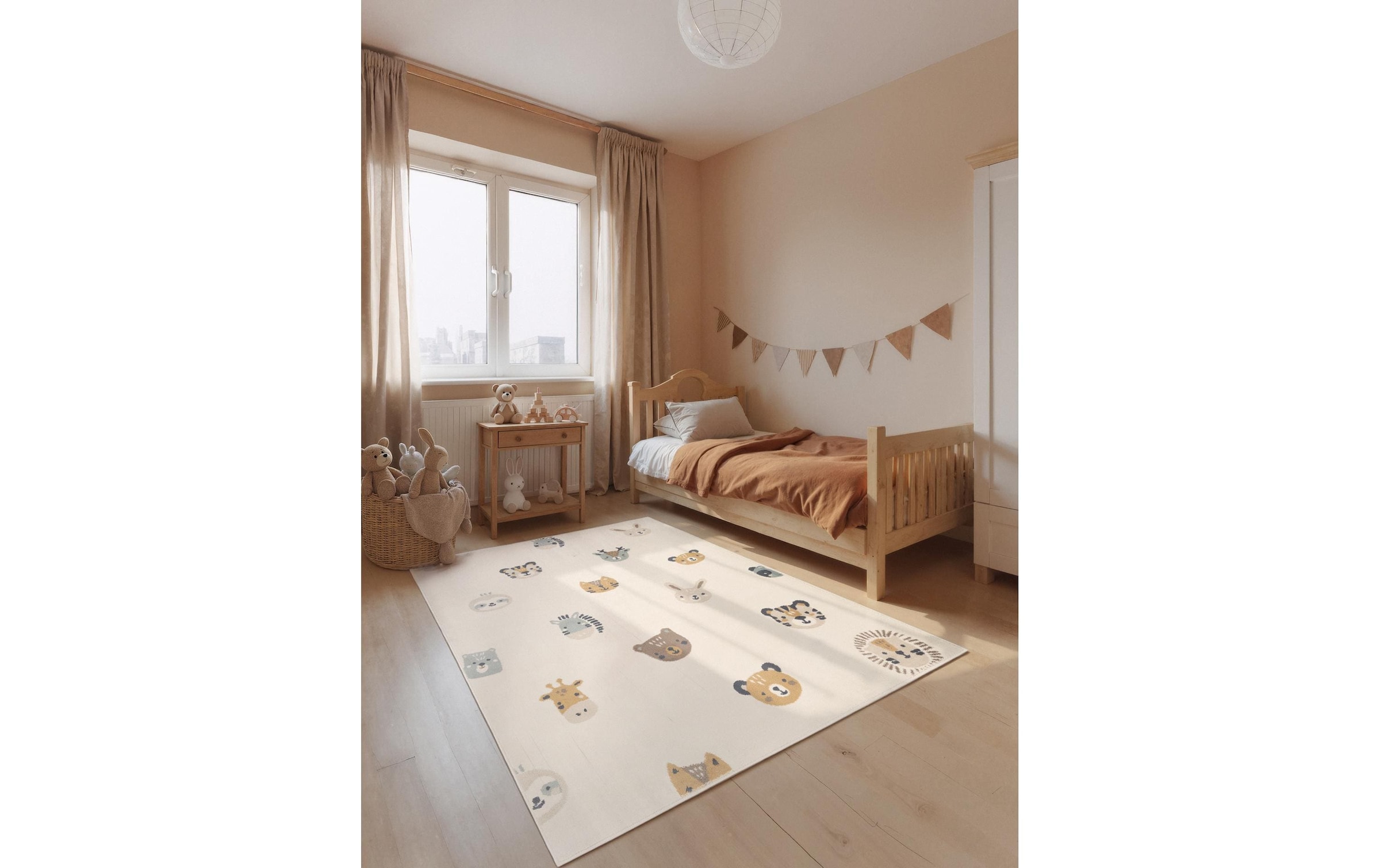 HANSE Home Tapis pour enfants »Tiny Zoo« Rectangulaire 10 mm Höhe Pflegeleicht, Weich, Kinderzimmer, Spielteppich, Spielunterlage
