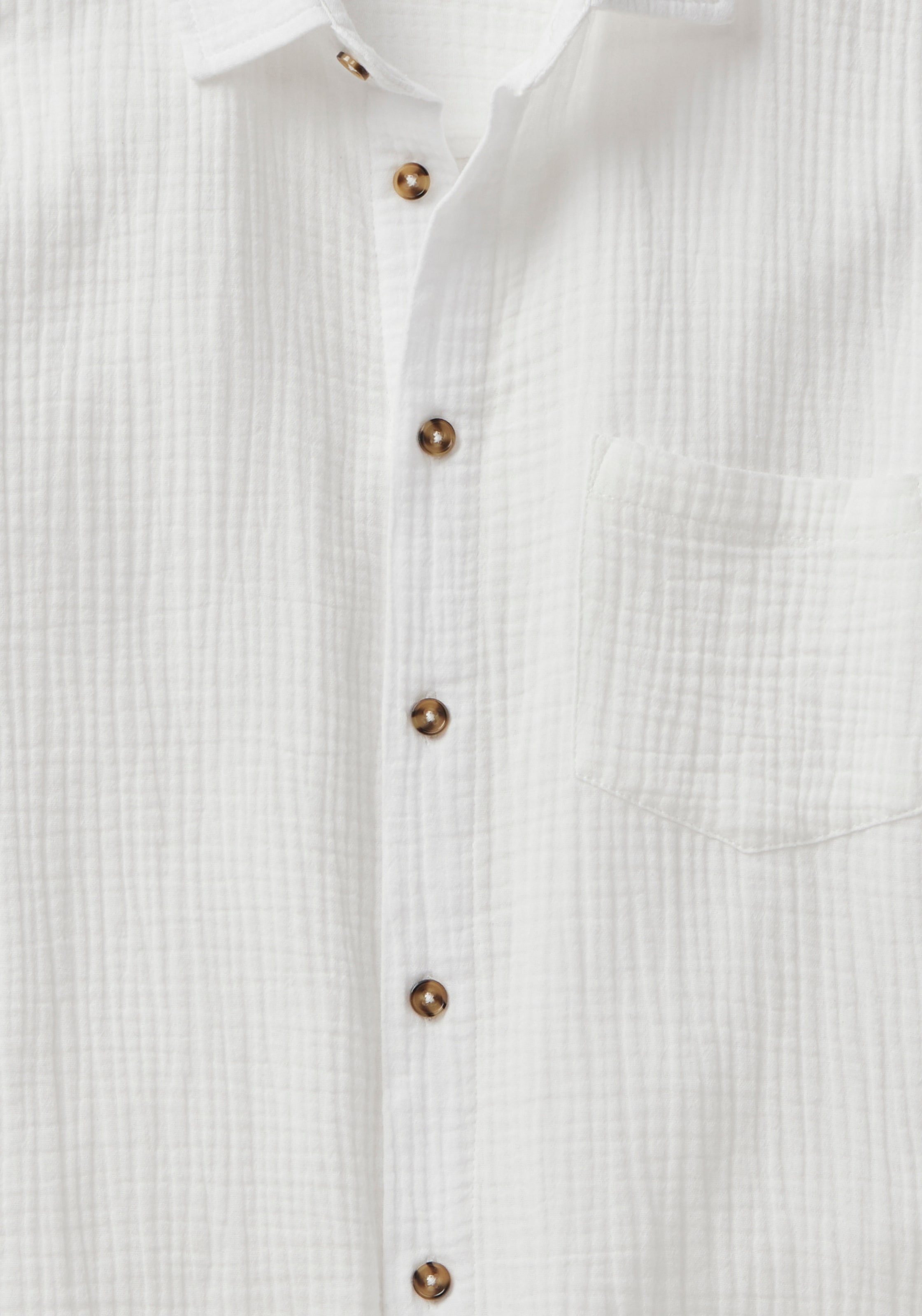 Beachtime Chemise à manches longues »Regular fit« Langarm, Freizeithemd aus Musselin-Ware