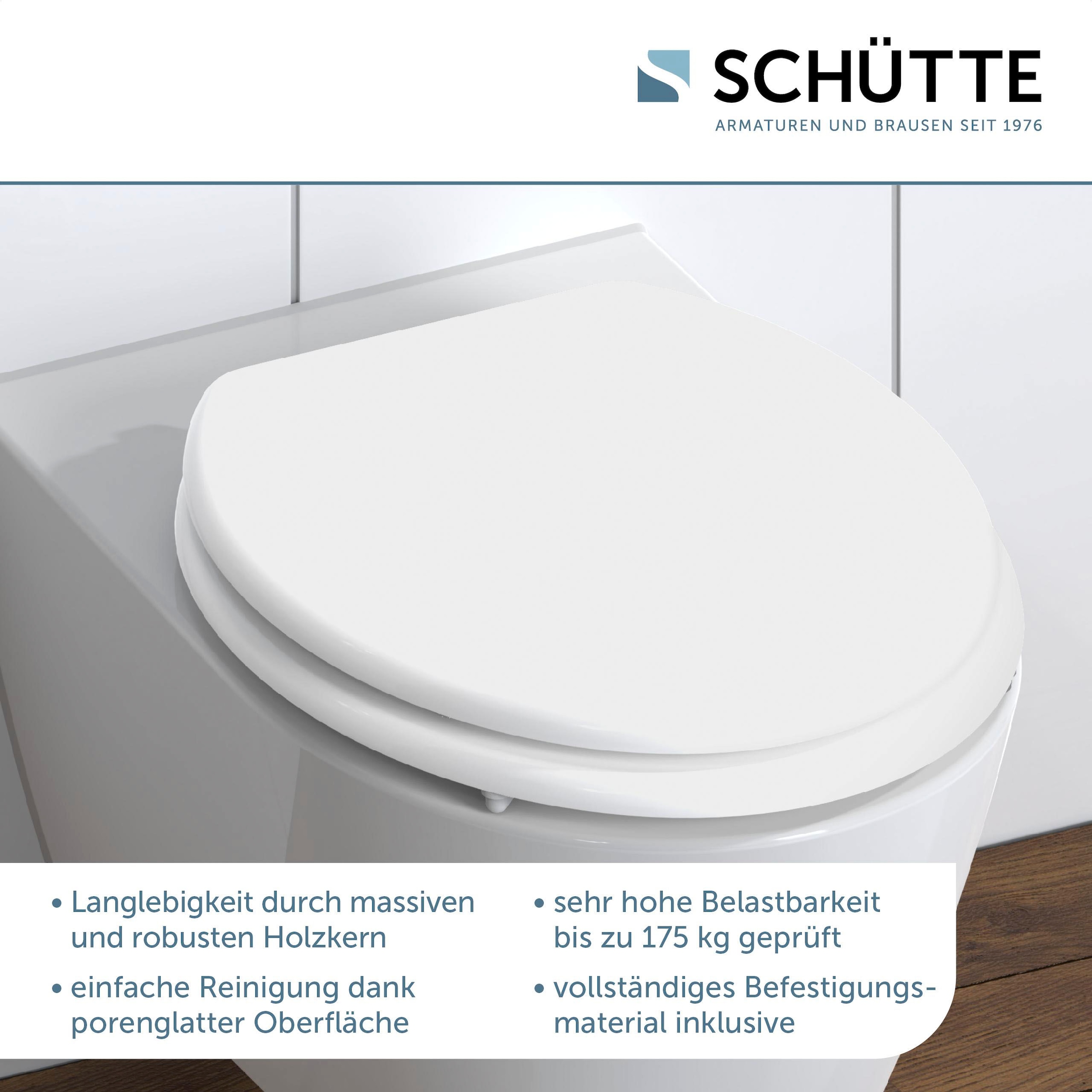 Schütte WC-Sitz mit Holzkern, maximale Belastung der Klobrille 150 kg