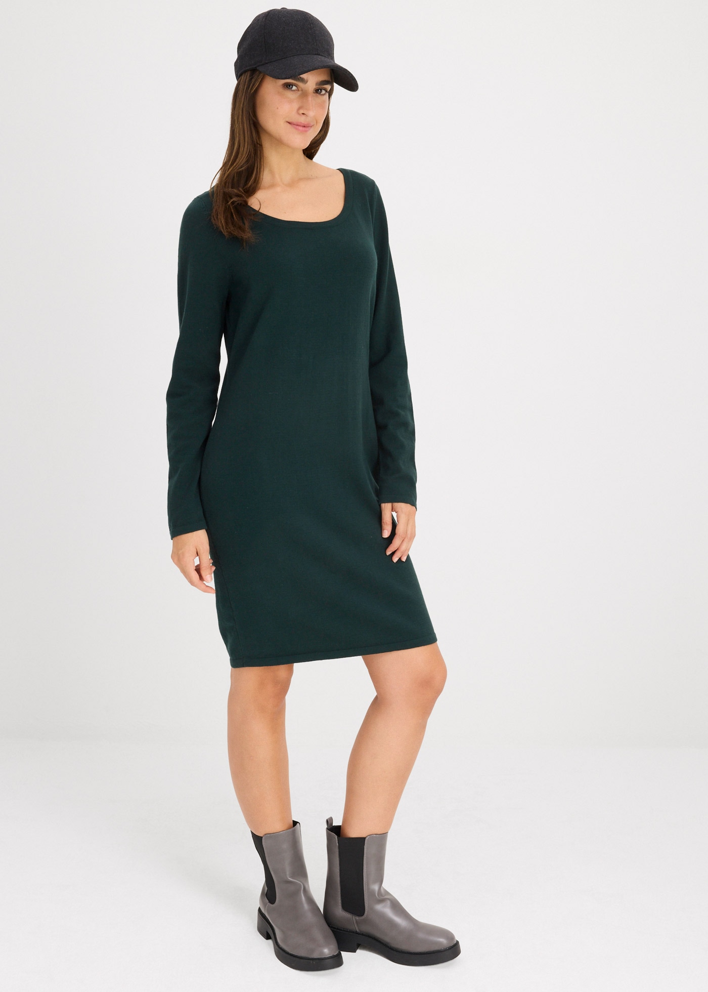 bonprix Strickkleid »Strickkleid« für den Alltag, aus Baumwolle und Polyamid, lockere Passform