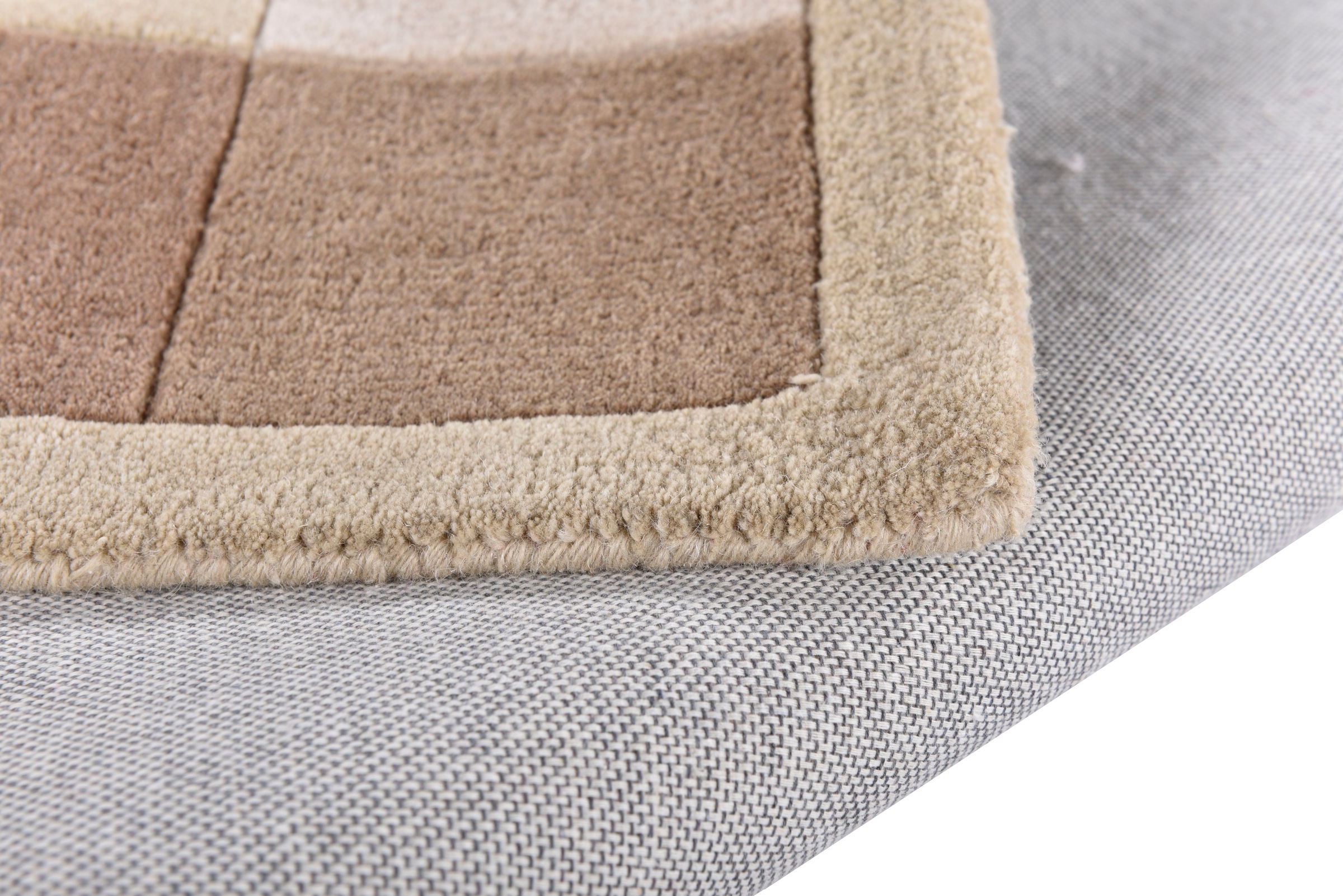 THEKO Tapis en laine »Royal Nepali 3085« Rectangulaire 15 mm Höhe reine Wolle, handgetuftet, Uni-Farben, mit Bordüre, modernes Design