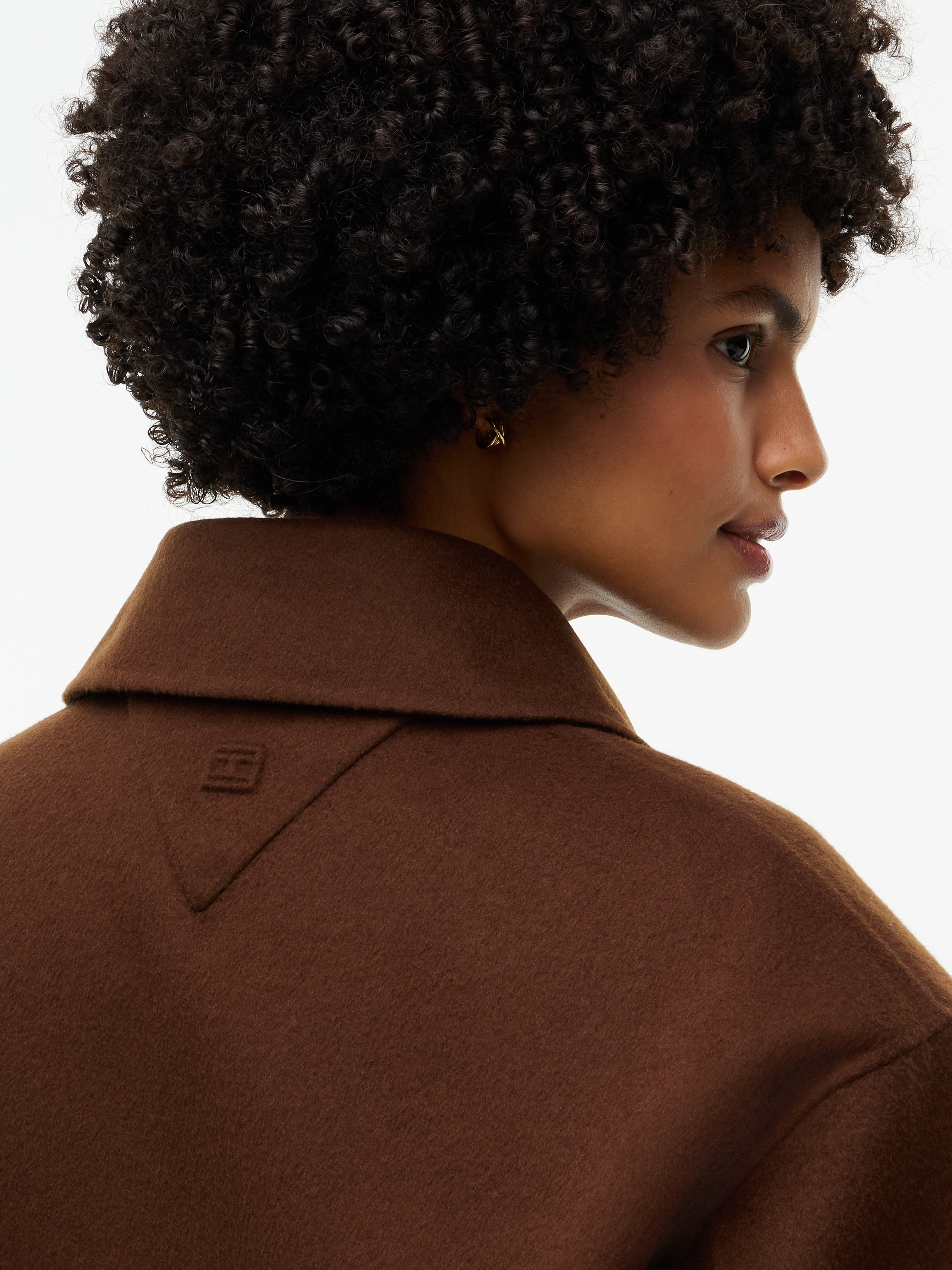 Tommy Hilfiger Veste courte »DF WOOL ZIP THROUGH JACKET« mélange de matériaux, avec laine