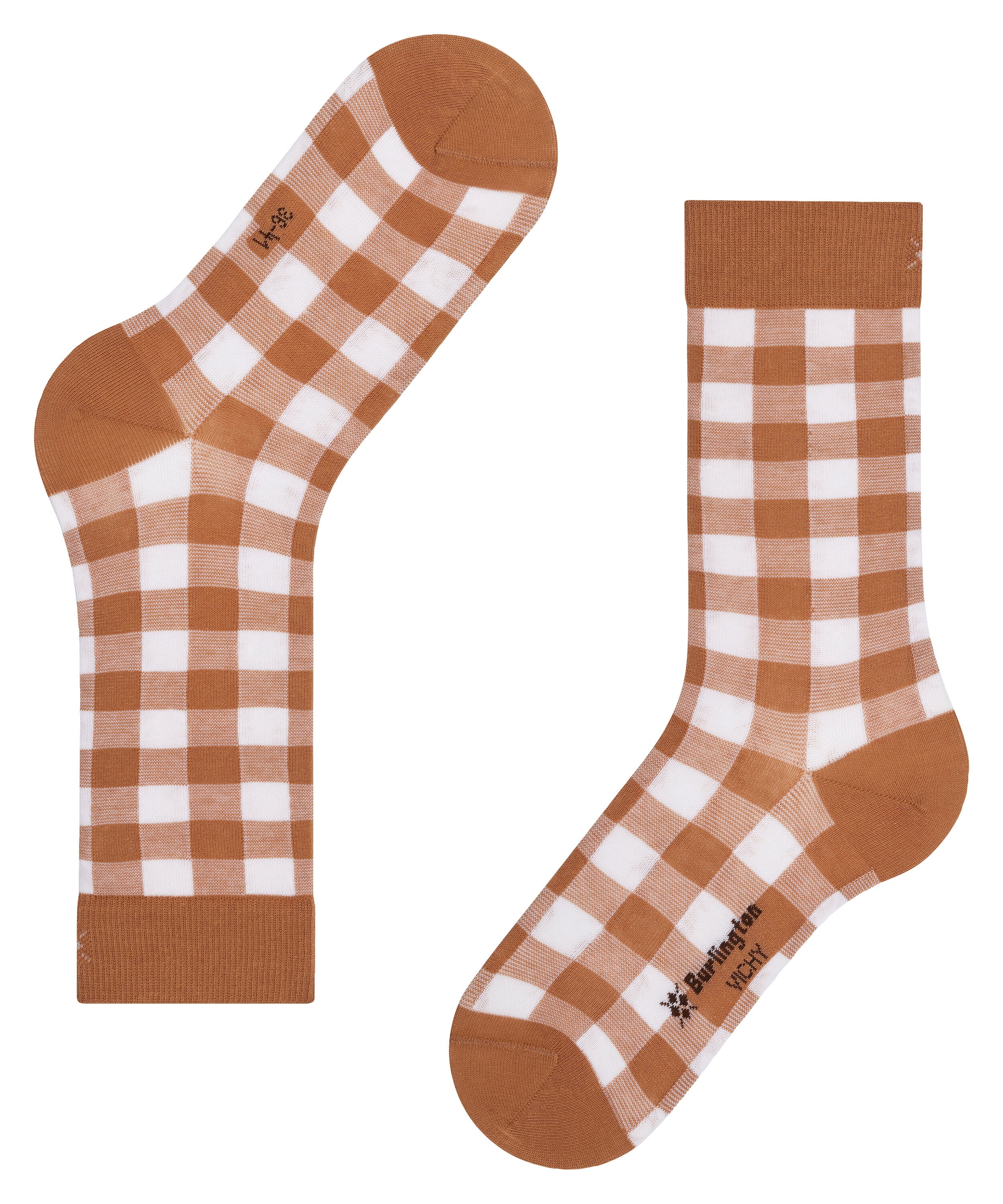 Burlington Chaussettes »Vichy« Taille unique 36-41, motif à carreaux, coton peigné