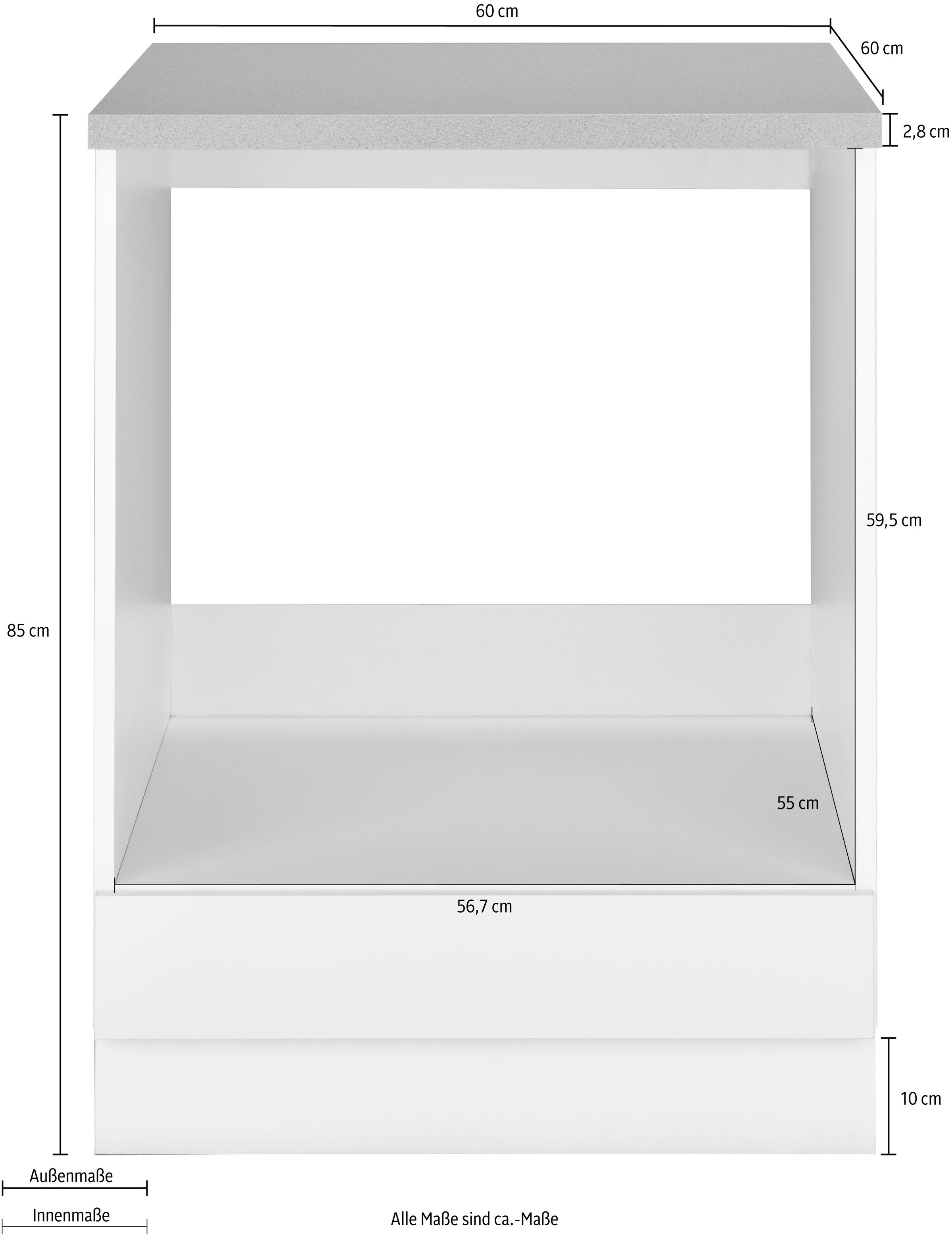 wiho Küchen Armoire encastrée pour cuisinière »Cali« 60 cm breit
