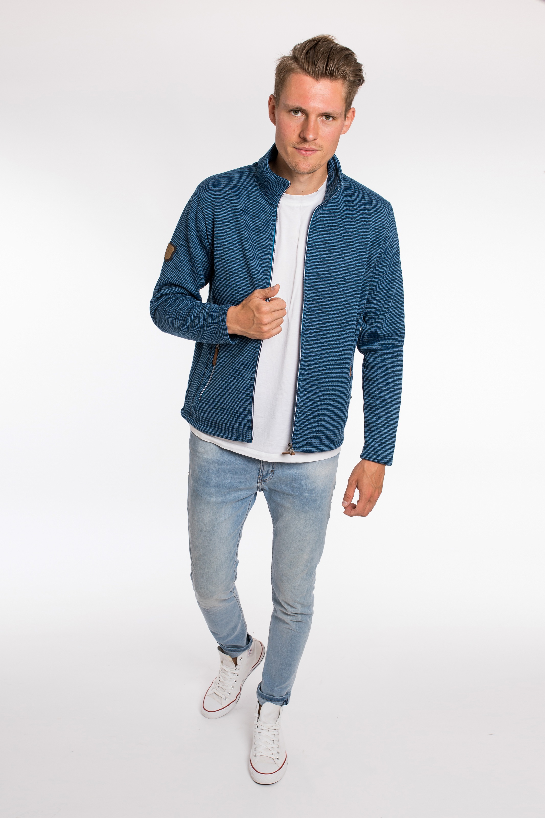 DEPROC Active Strickfleecejacke »LACEWOOD MEN« Kontrastreissverschluss