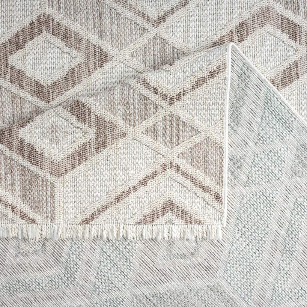 Carpet City Tapis »LINDO 8875« Rectangulaire 11 mm Höhe Kurzflor, Hochtief-Muster/ 3D-Effekt, Fransen, Boho-Stil, Wohnzimmer