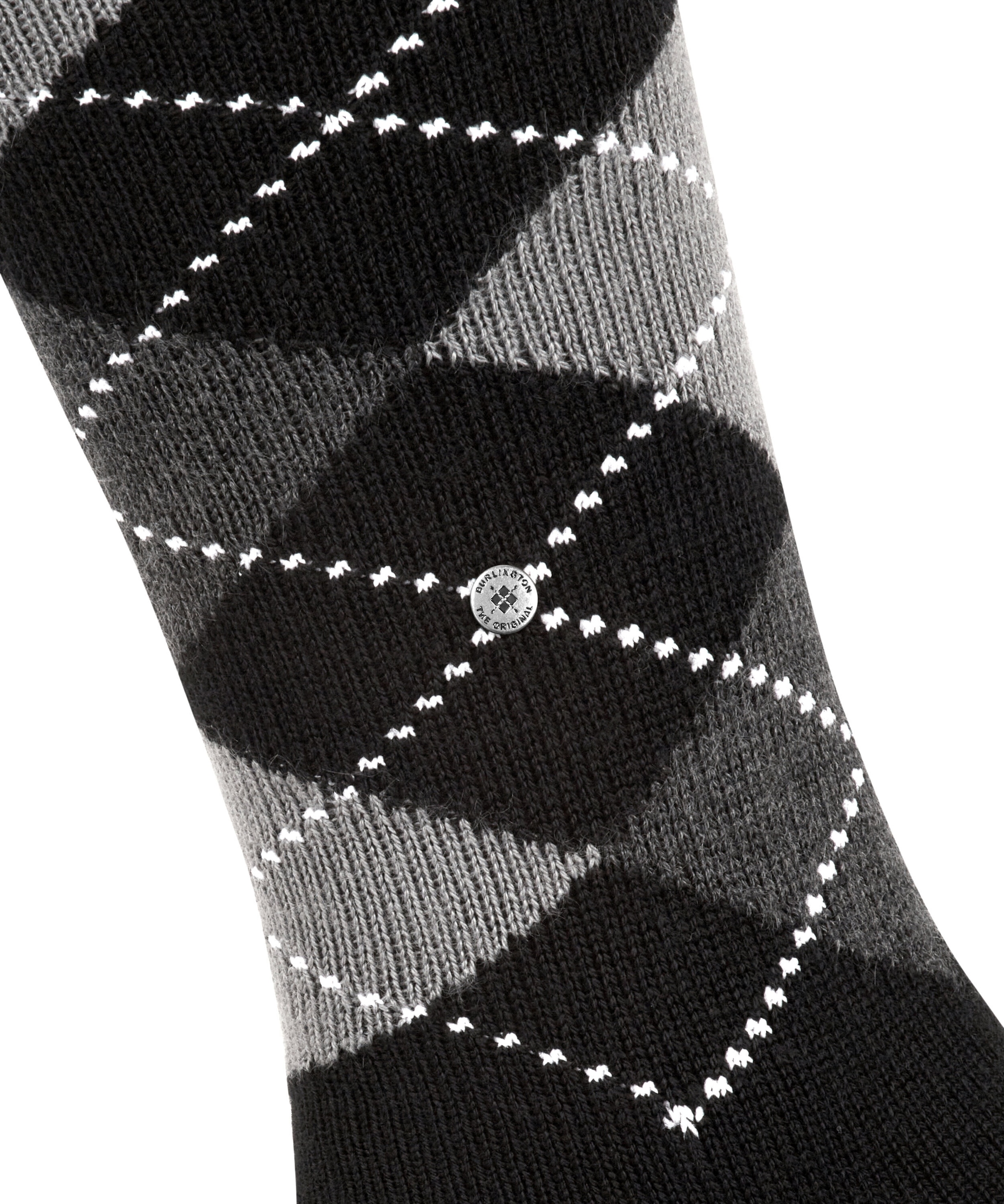 Burlington Mi-bas »Preston« Taille unique 40-46, motif Argyle, particulièrement doux