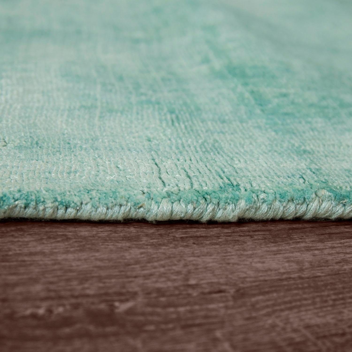 Paco Home Tapis »Glori 330« Rectangulaire 9 mm Höhe Handweb, Kurzflor, 100% Viskose, handgewebt, mit leichtem Schimmer