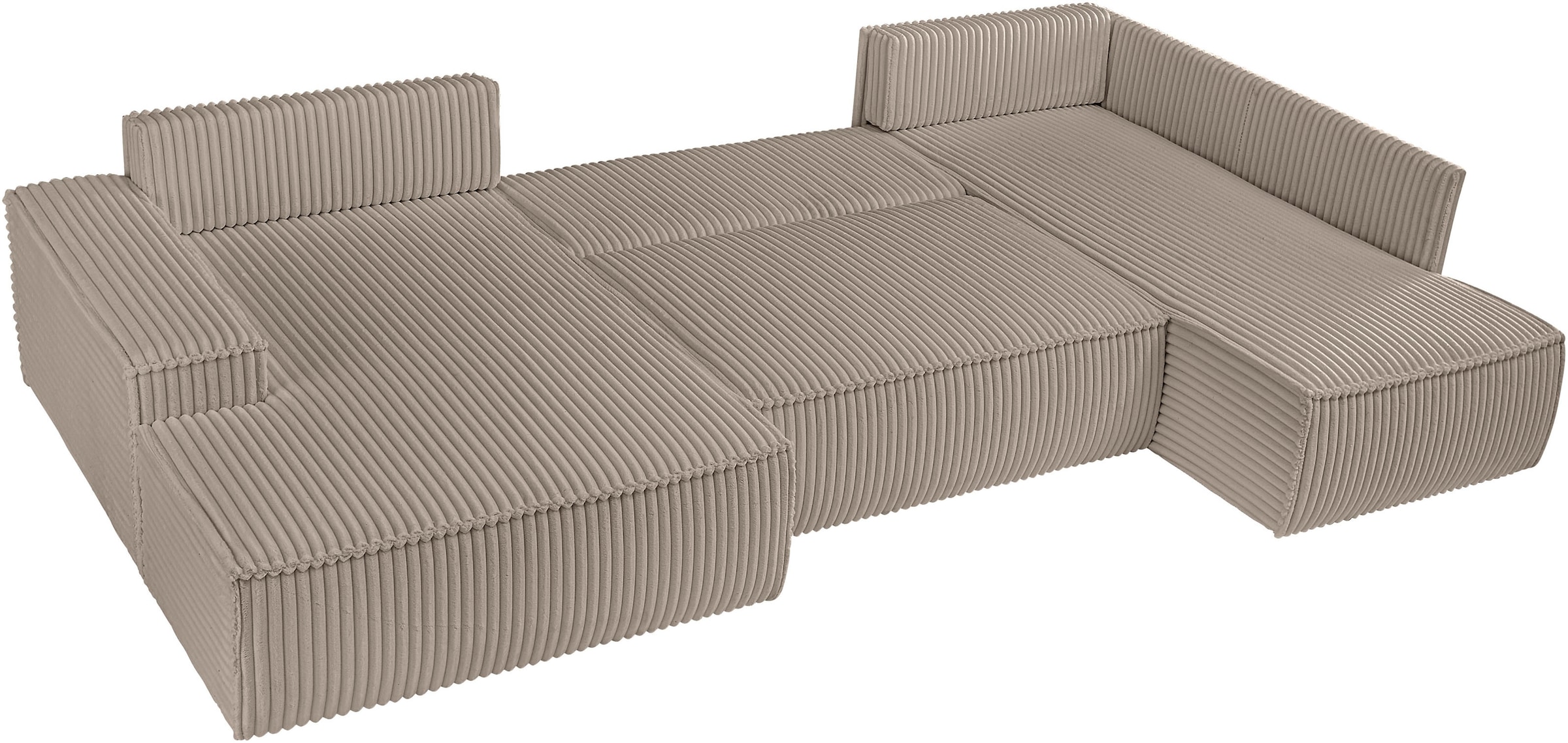 GOODproduct Wohnlandschaft »FINNLEY  Cord U-Form XXL 329 cm - OTTO. Verlässliche Qualität.« Schlafsofa, Bettkasten, in Bouclé, Struktur fein und Mega Cord