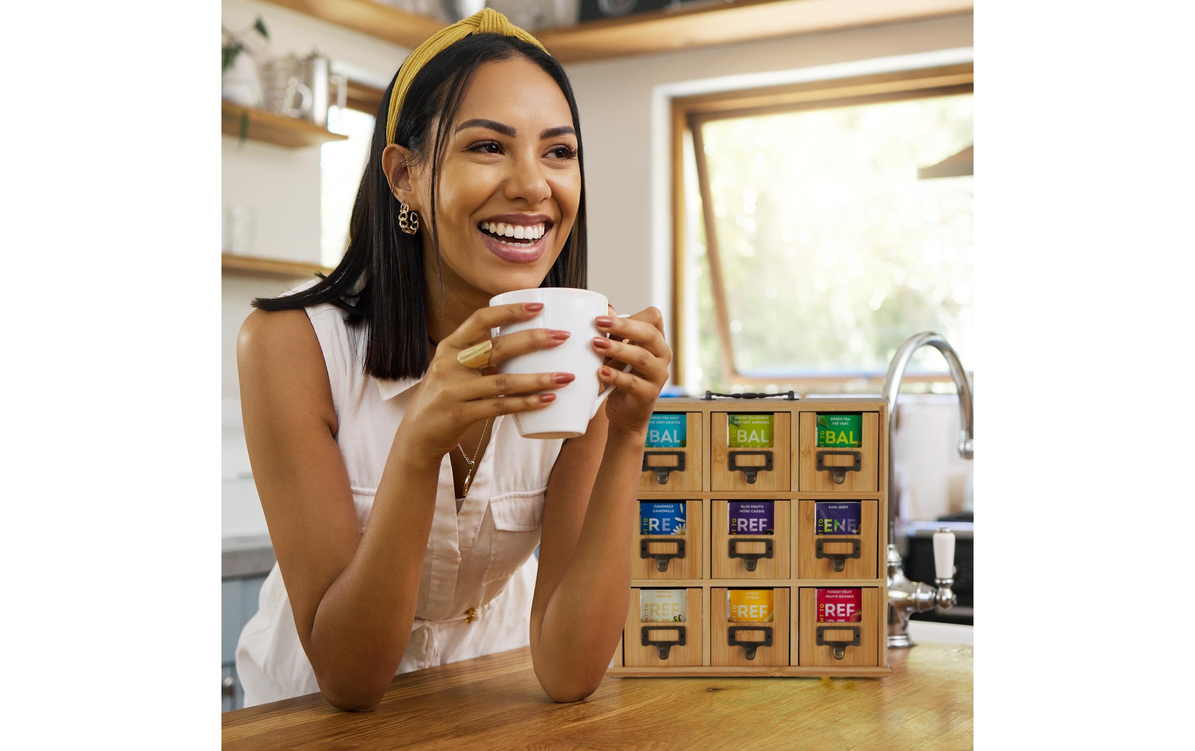 relaxdays Teebox »Hellbraun/Kupfer« 1 Stk. tlg. Holzart: Bambus (China)