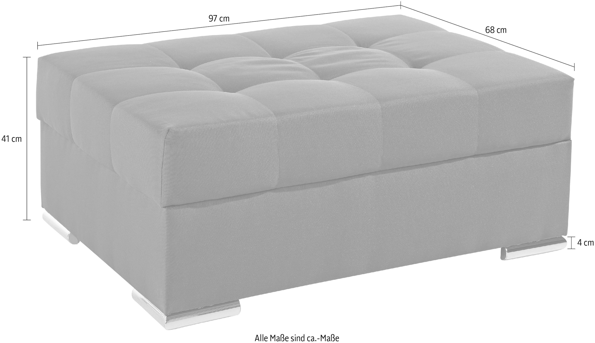 COLLECTION AB Polsterhocker »Josy, B: 97 cm« individuell zu kombinieren, Federkern