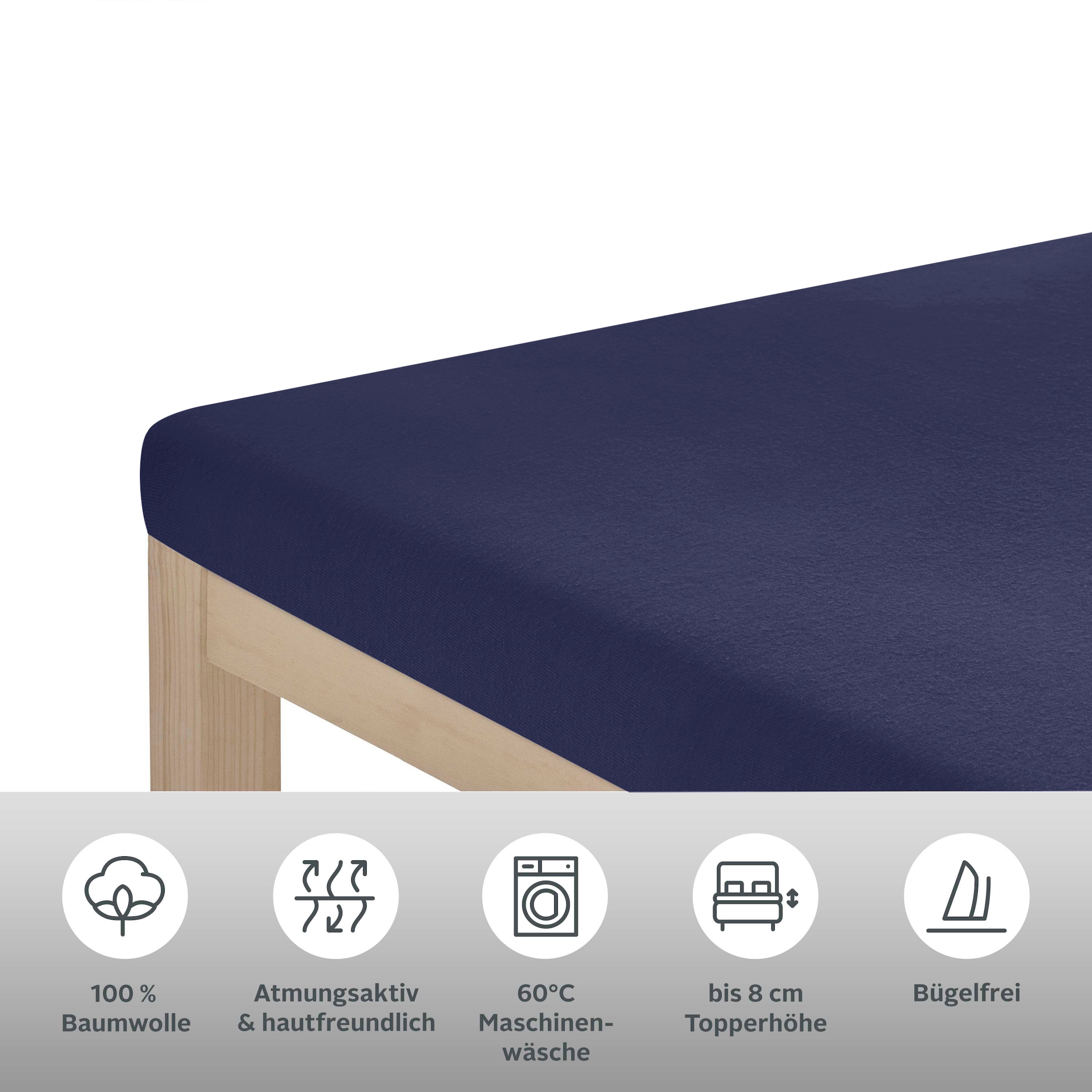 GOODproduct Spannbettlaken »Physalis Topper Comfort, in Gr. 90x200, 140x200 oder 180x200 cm« Baumwolle, Matratzen bis 10 cm Höhe, Bettlaken, Spannbetttuch, Laken