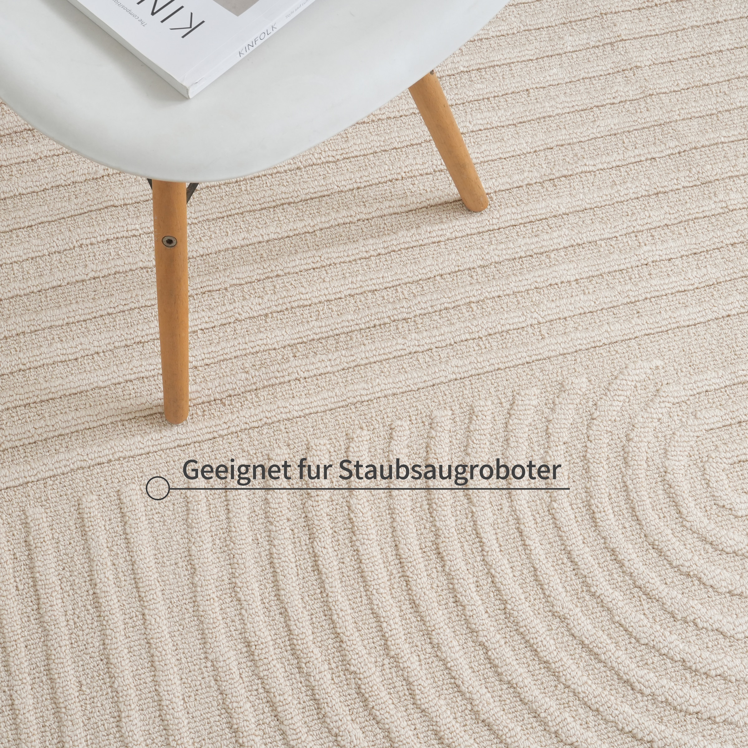 GOODproduct Tapis »Jola, In- und Outdoor geeignet, Hoch-Tief-Design, Scandi« Rectangulaire 9 mm Höhe Hoch-Tief-Struktur, Zen, Wetterfest & UV-beständig, Balkon, Camping